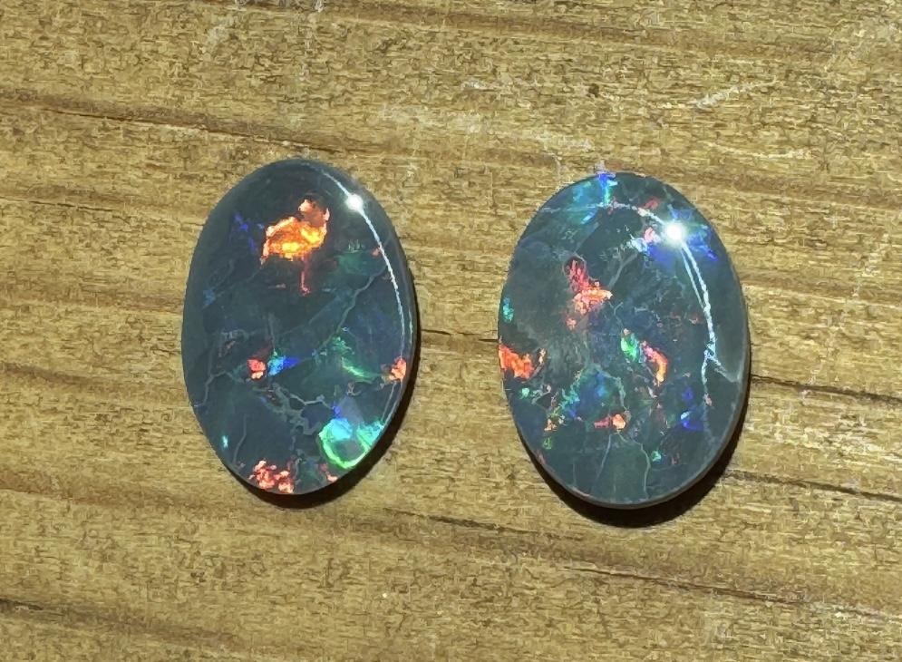 4.80ct Oval Matching Pair Loose Opals 14X10mm