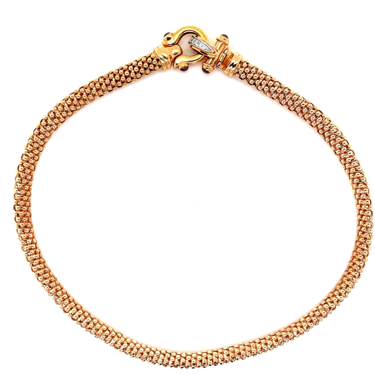 Italian 14K Rose Gold Vintage Necklace (1970s) .80ct Pink Tourmaline .15ct Dia