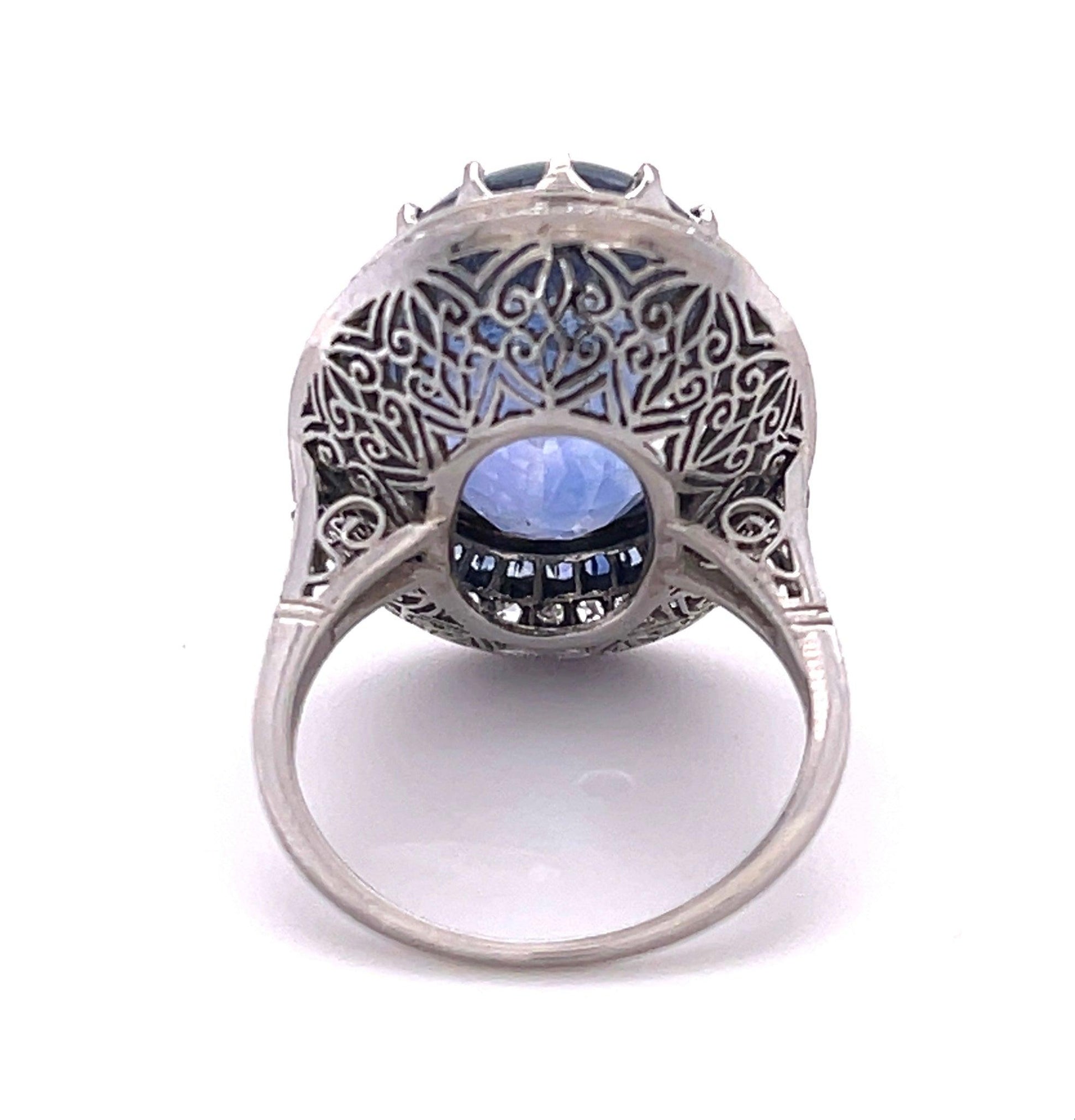 No Heat Cabochon Sapphire 27.04ct Ring
