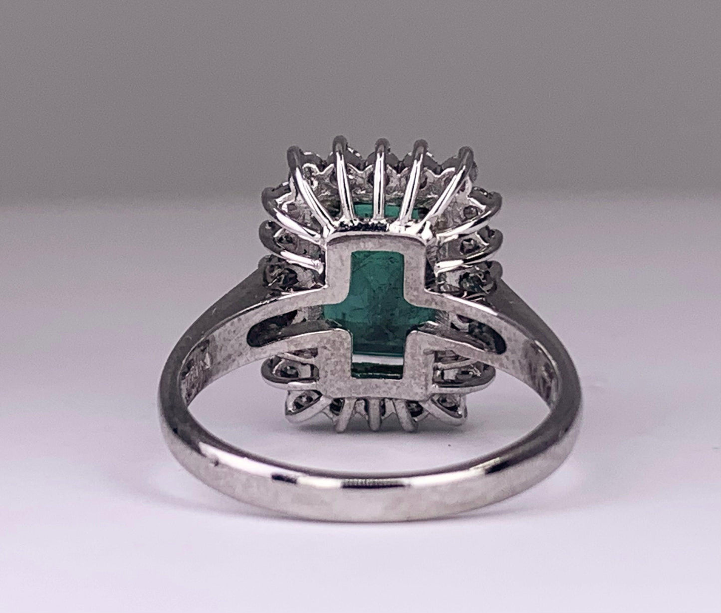 Platinum Emerald 3.72ct and Diamond Ring