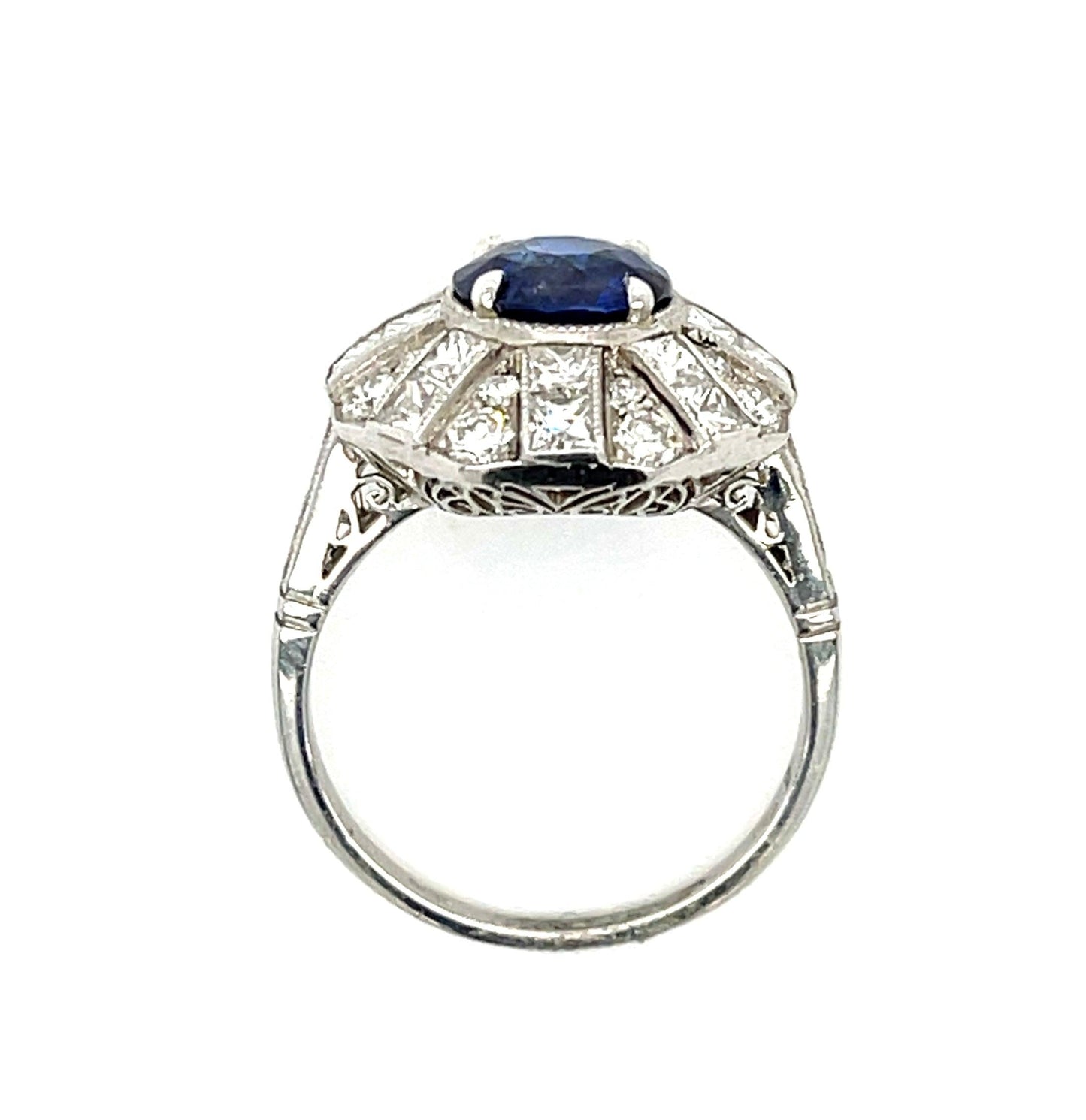 Platinum Sapphire 2.48ct and Diamond Ring