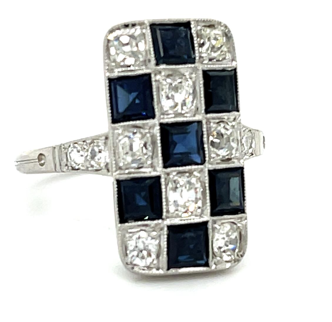 1.50ct Sapphire 1.40ct Daimond Platinum Handmade Ring