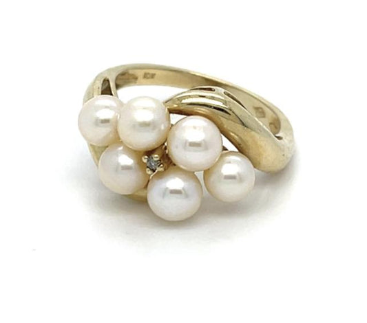 14KY Pearl Ring 3.60g 6 Size