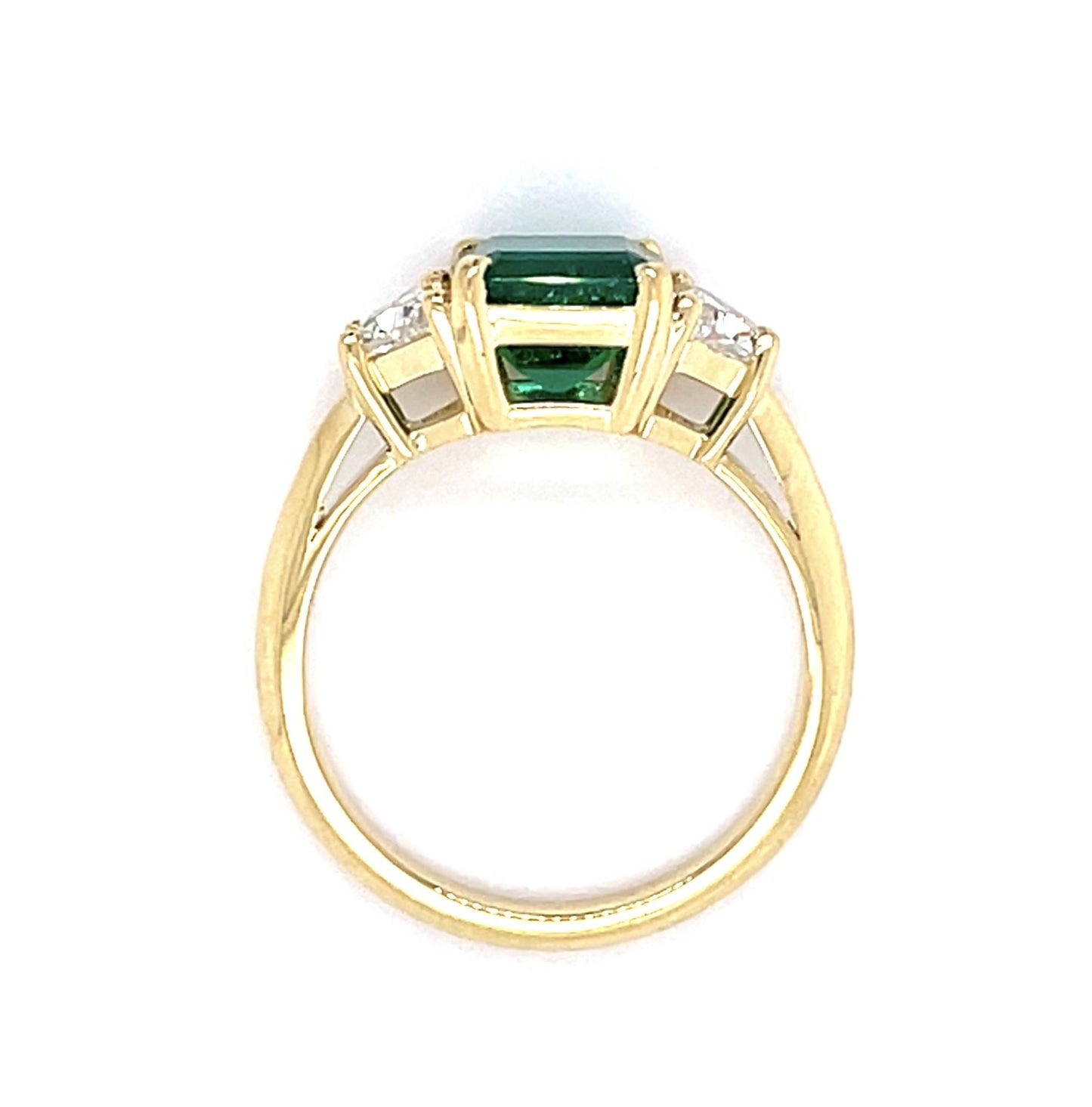 1.73ct GIA Colombian Emerald .74ct Diamond 18KY Ring