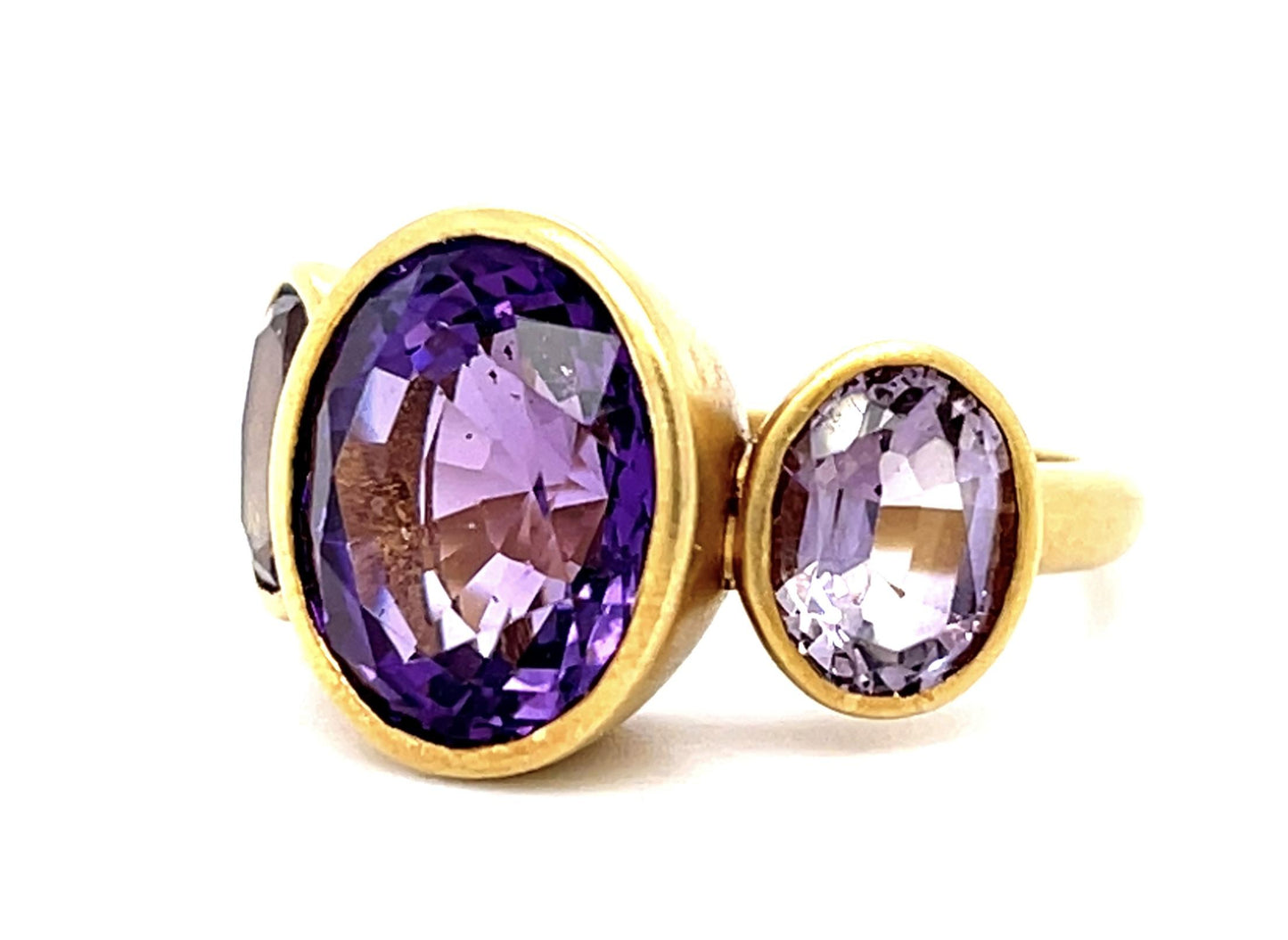 18K Designer Sarovi 8ct Amethyst Ring 8.95g 9g Size 5.75