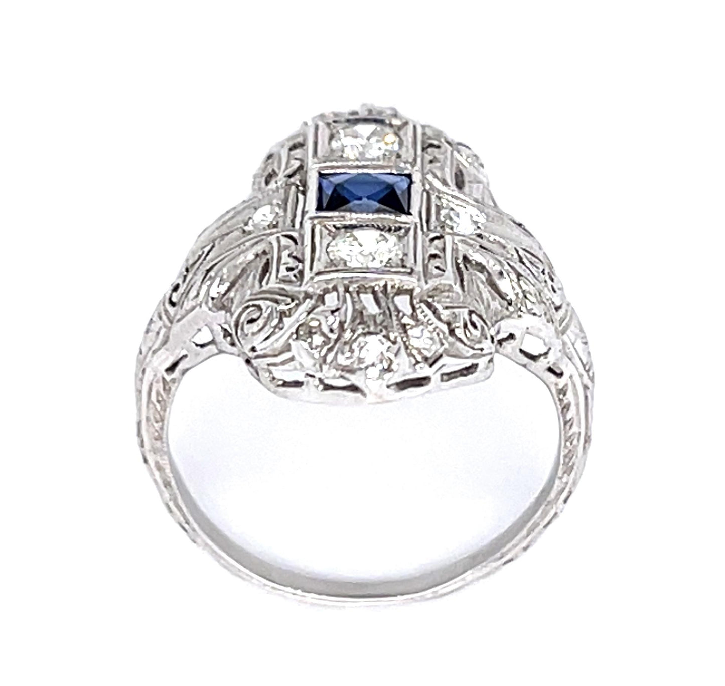 Art Deco .40ct Diamond Platinum Ring (Antique 1920s) 4.60g 7 Size