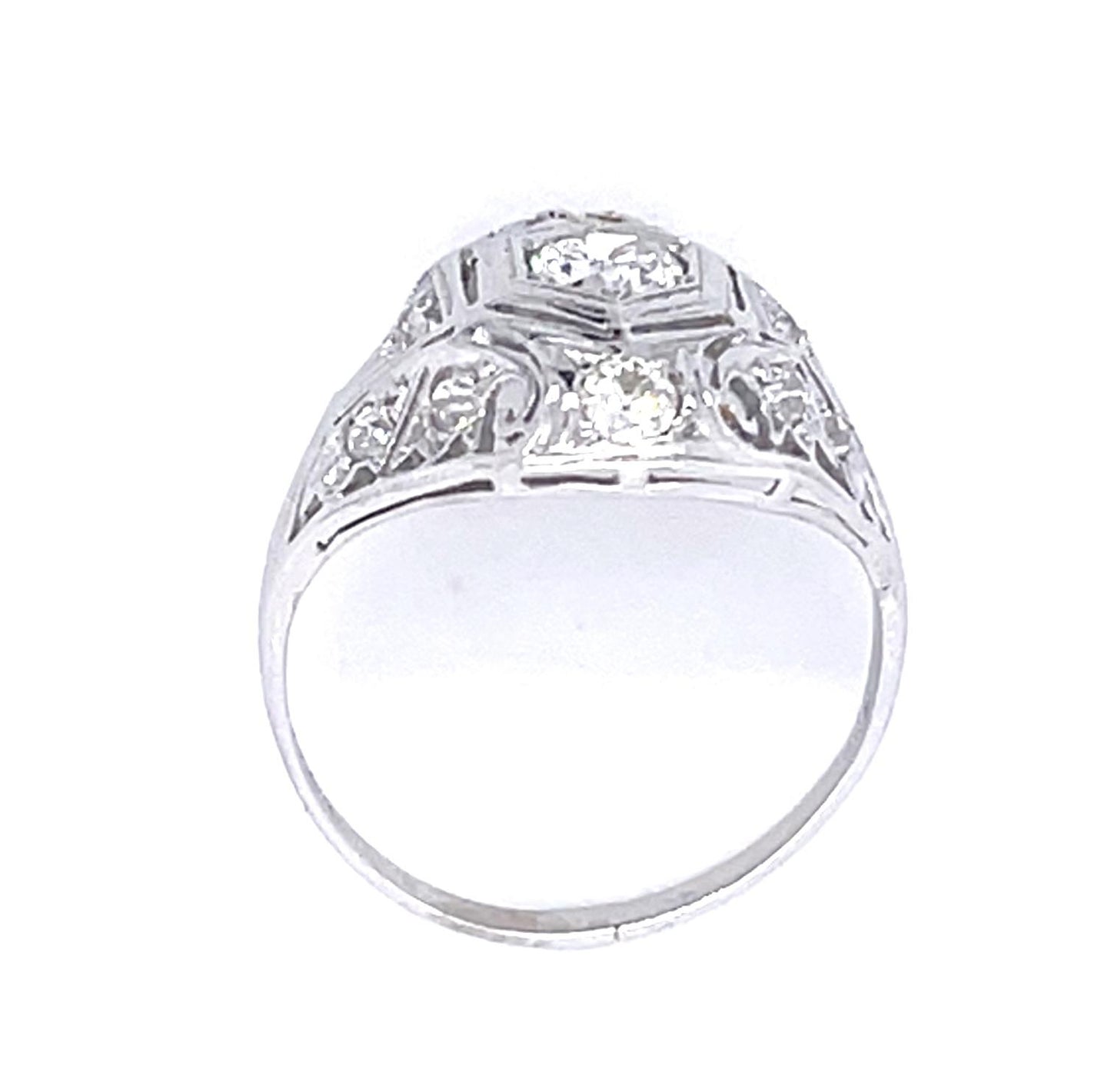 Art Deco .50ct Diamond platinum Ring (Antique 1920s) 3.06g 5.50 Size