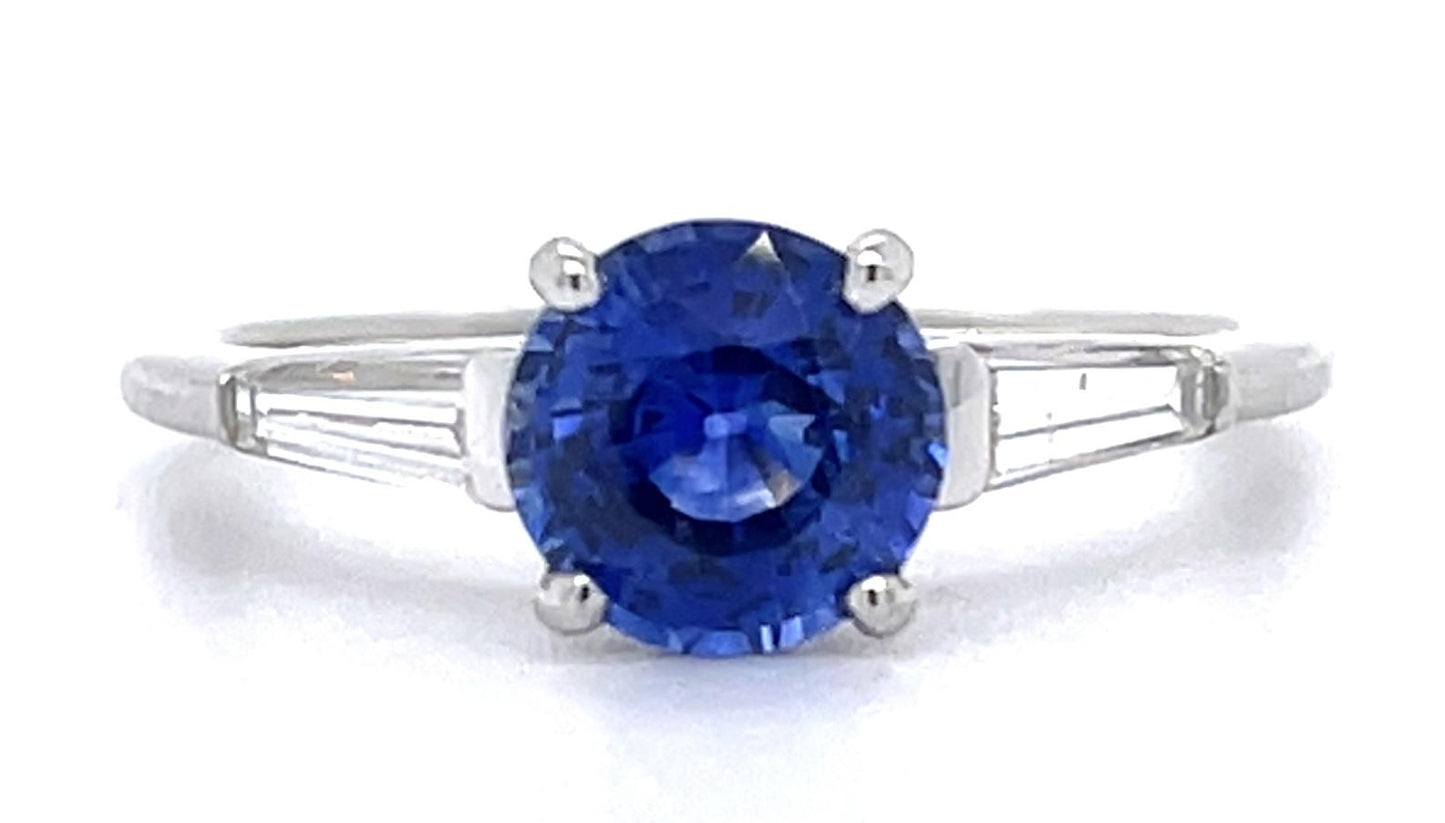 1.44ct Sapphire & .36ctw Diamond Ring (Estate 1960s)