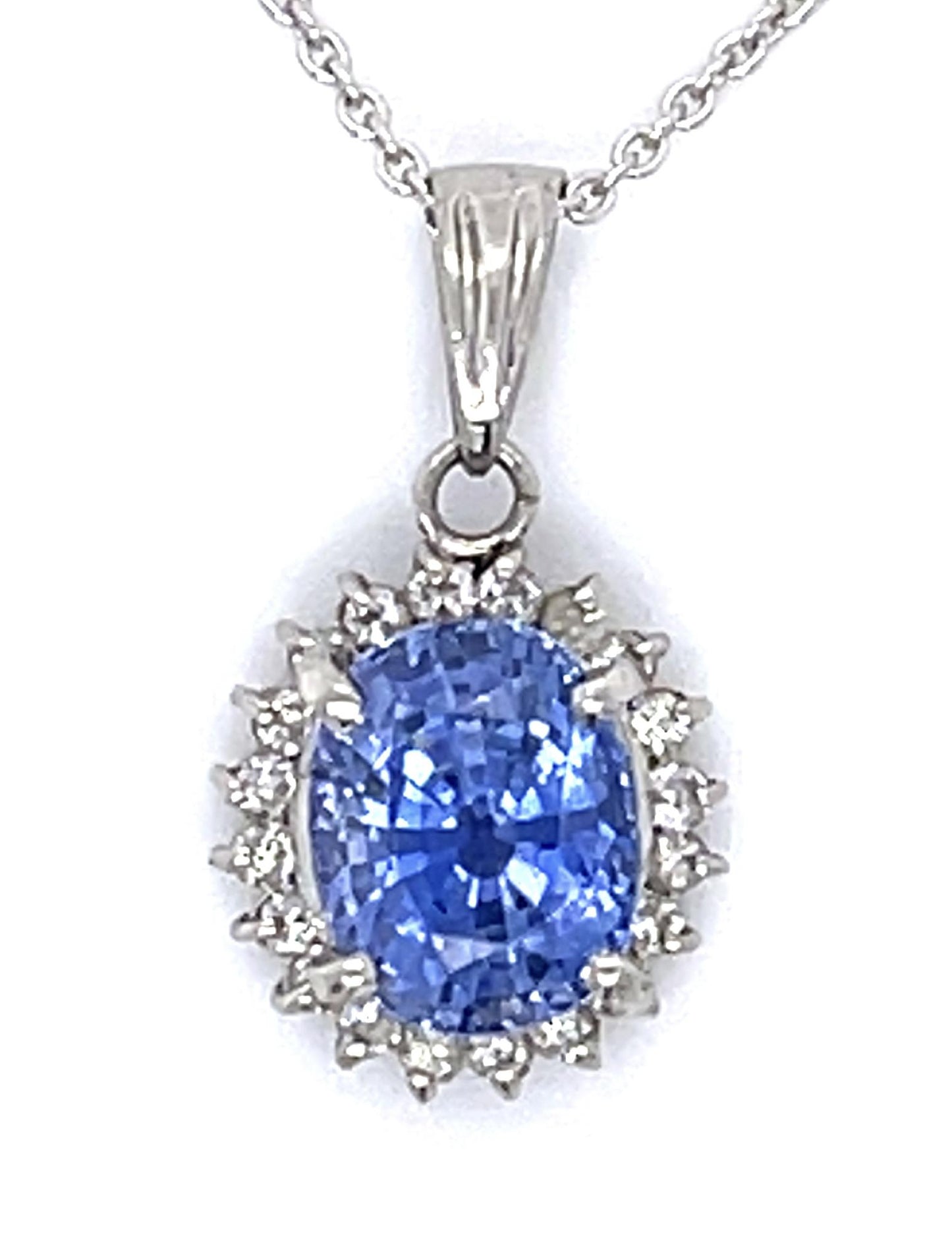1.89ct Sapphire & 0.16ctw Diamond Pendant