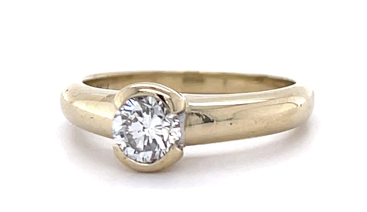 0.50ct Diamond 18KY 4.50gr Estate Ring Size 5.75