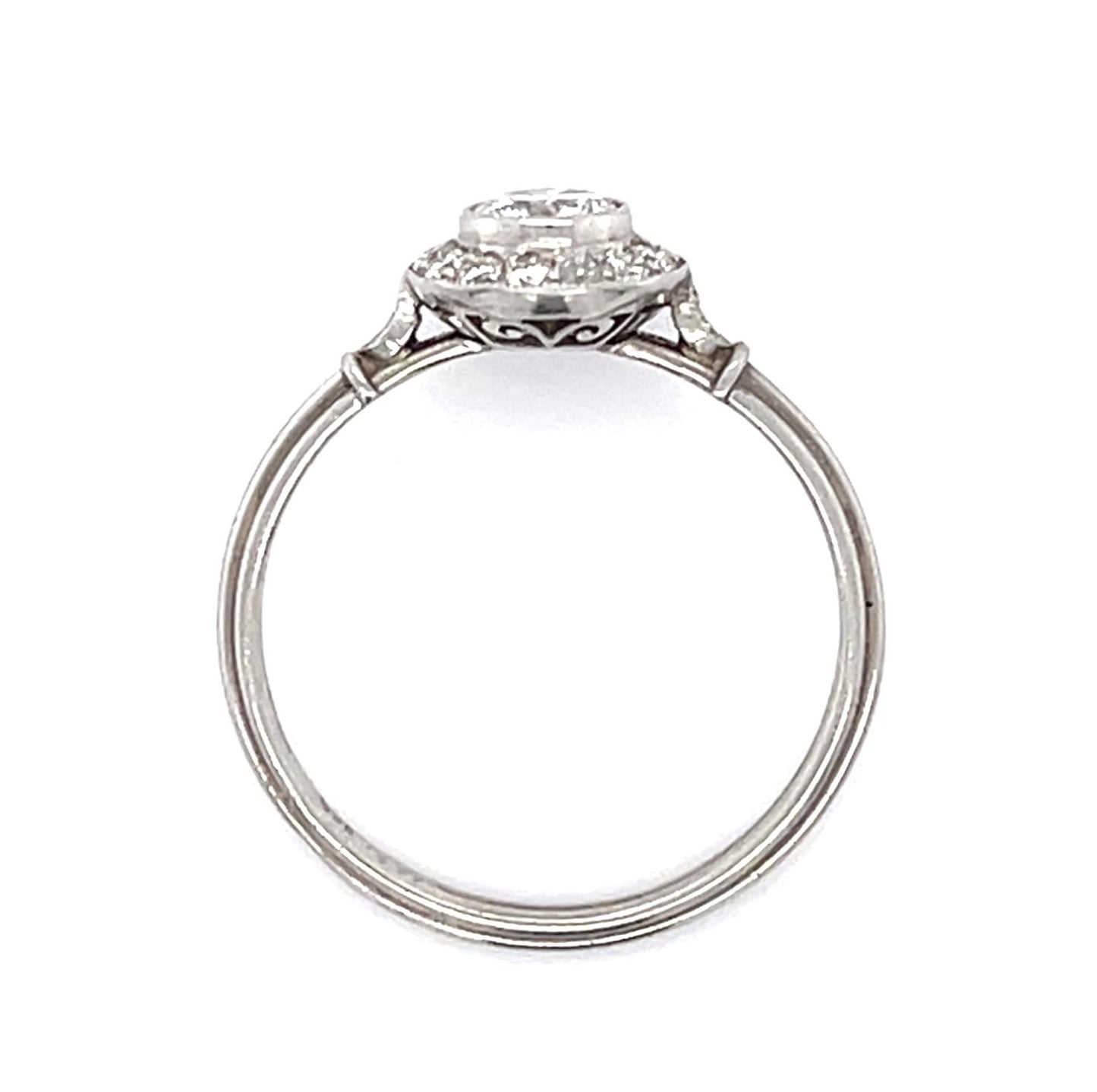 .37ct Round Diamond PT Halo Ring .36ct SD 2.51g 7 Size