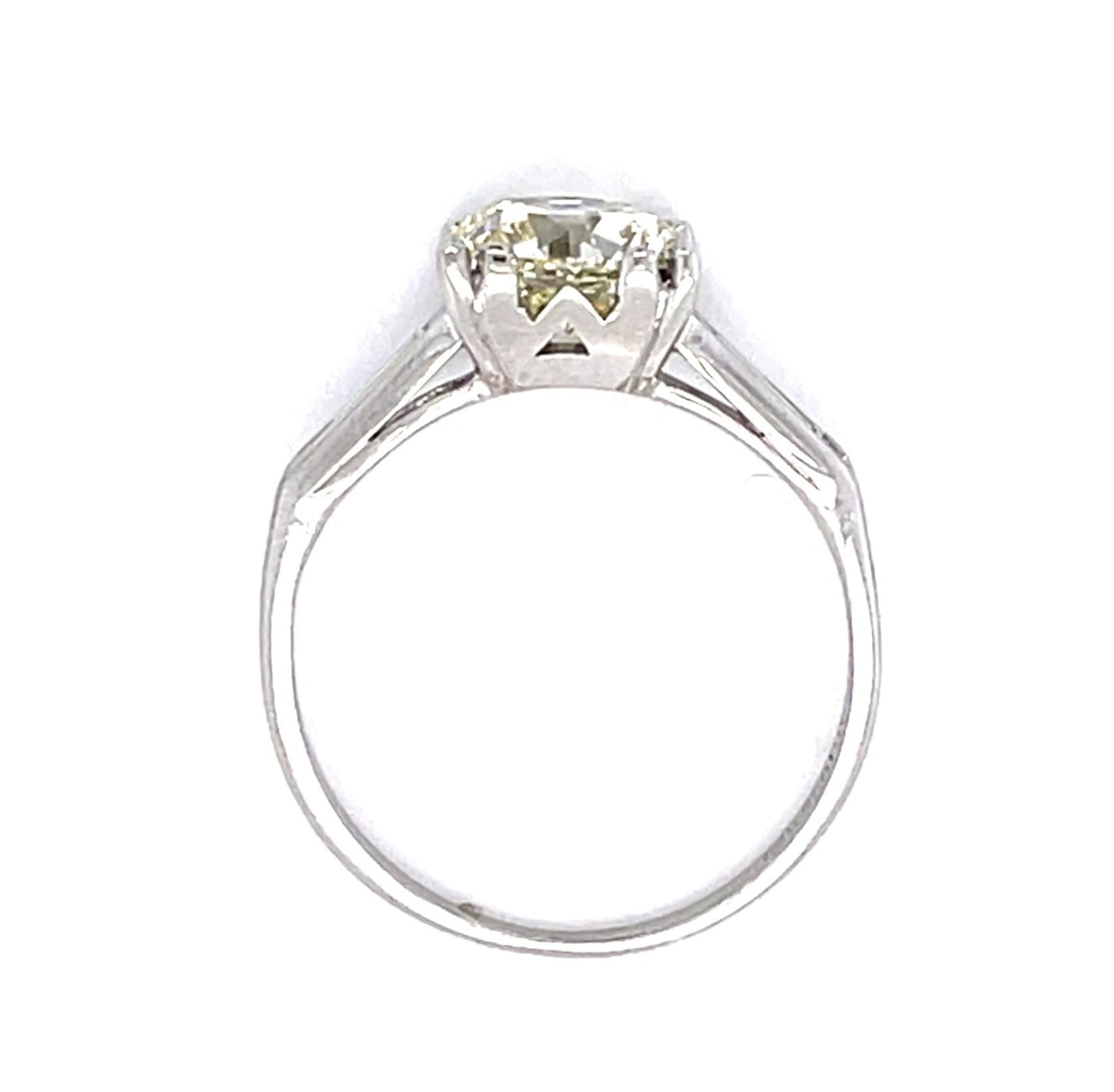 Original Art Deco 1.77ct O/VVS2 Old Euro Diamond Platinum Ring (Antique 1930s)