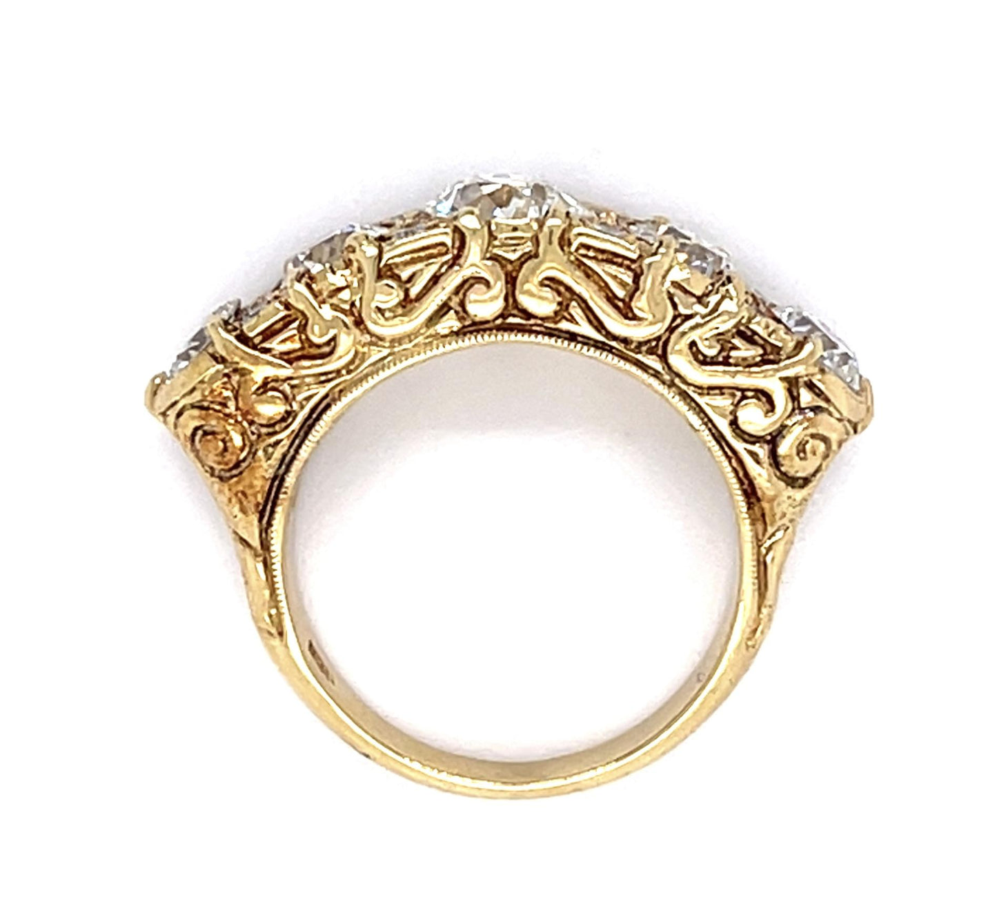 Five Stone Old European Diamond Handmade Ring