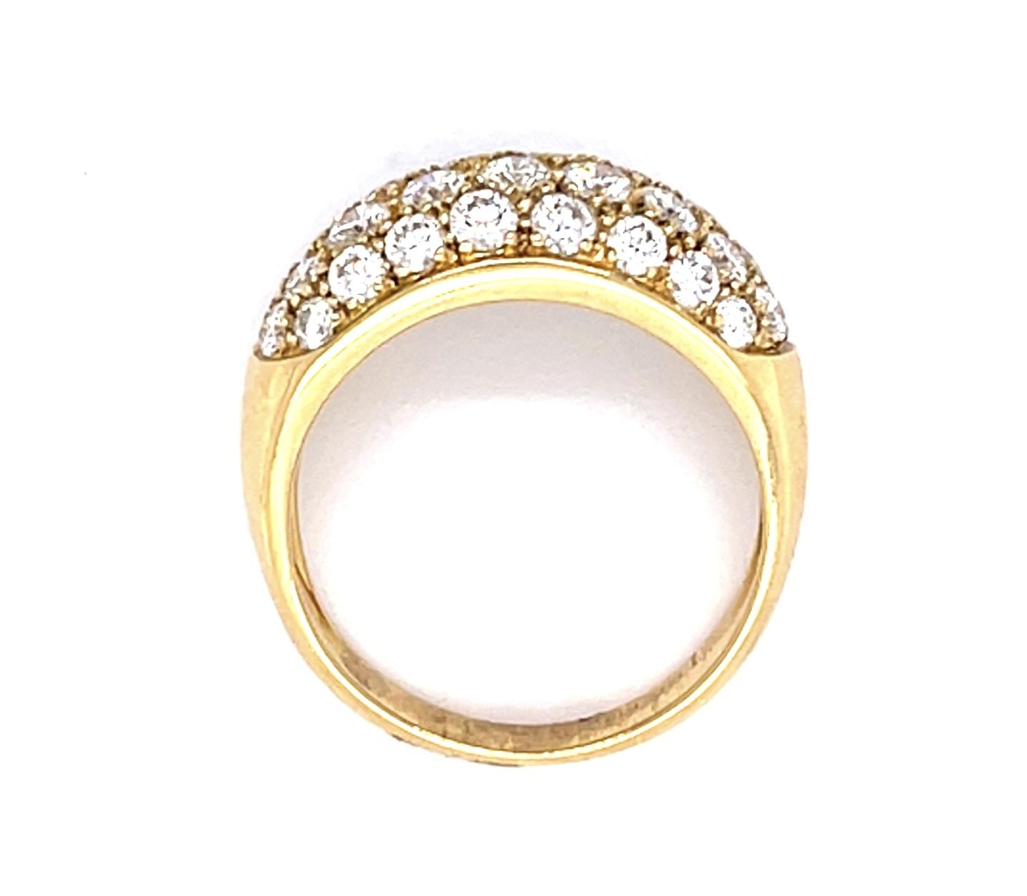 18KY Diamond 4 Row Band 5.6gr 1.90ct(dia) ESTATE Size 7.50