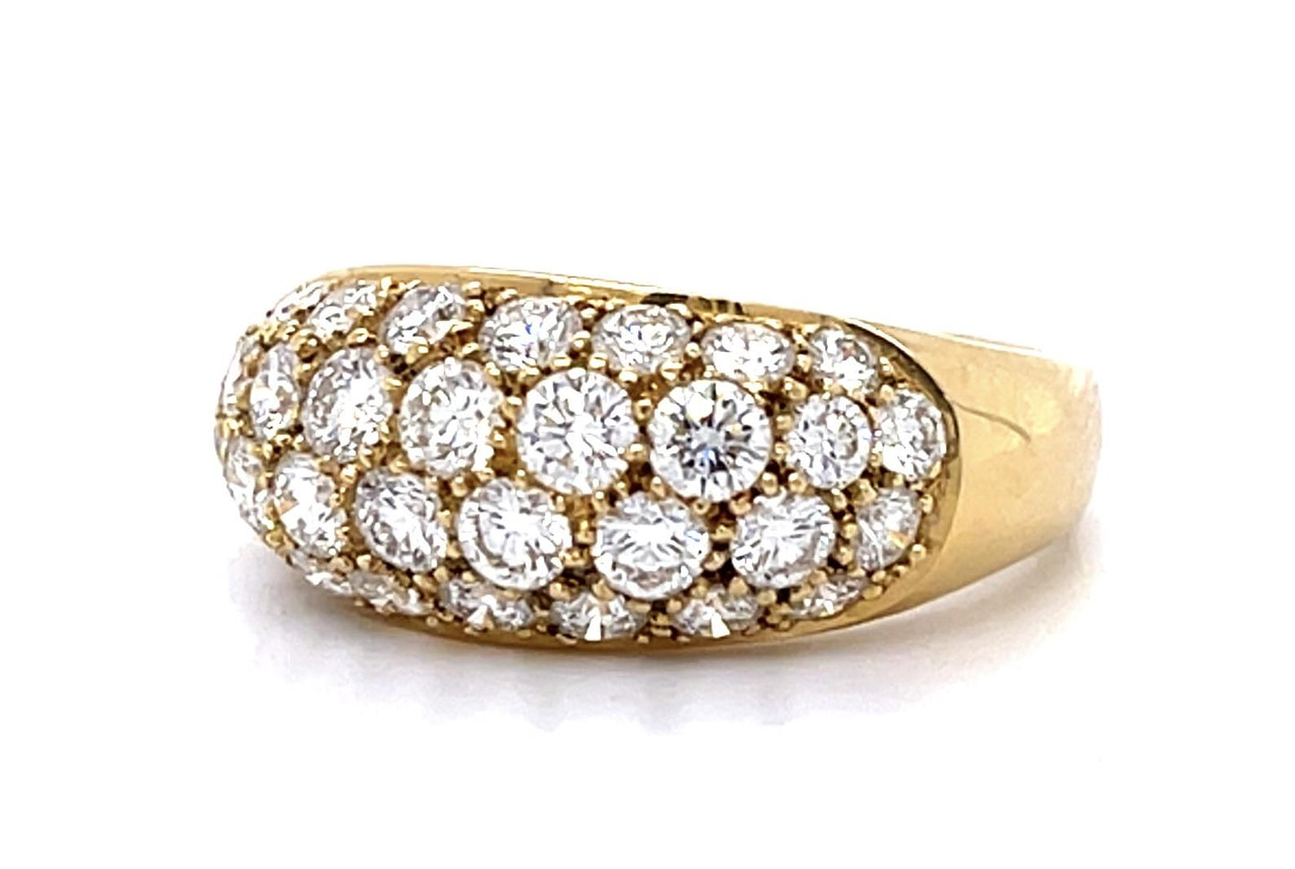 18KY Diamond 4 Row Band 5.6gr 1.90ct(dia) ESTATE Size 7.50