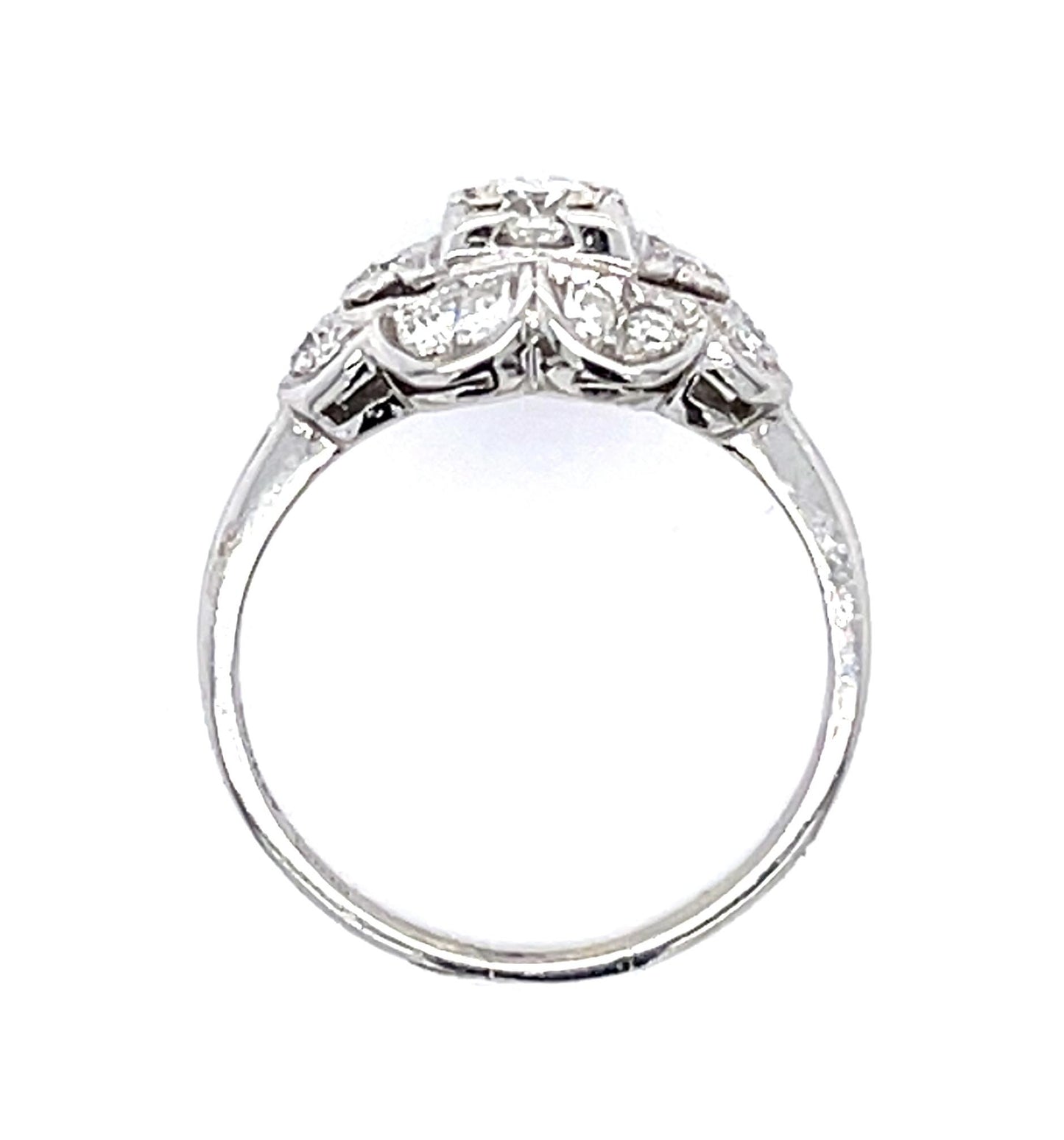 Art Deco .18ct Old European Diamond PT 3.25gr Ring (Antique 1930s) .21ct Sd