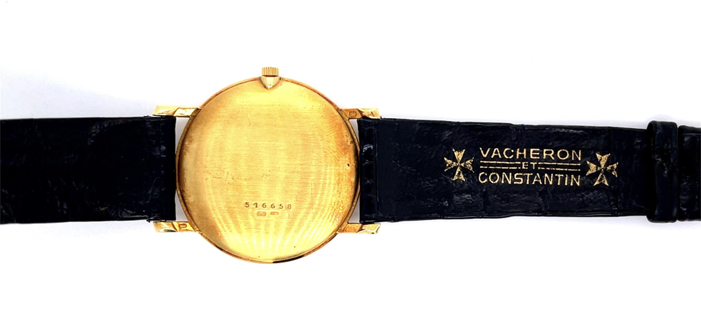 All Original Vacheron Constantin 18KY Gold Case with Leather Strap Watch
