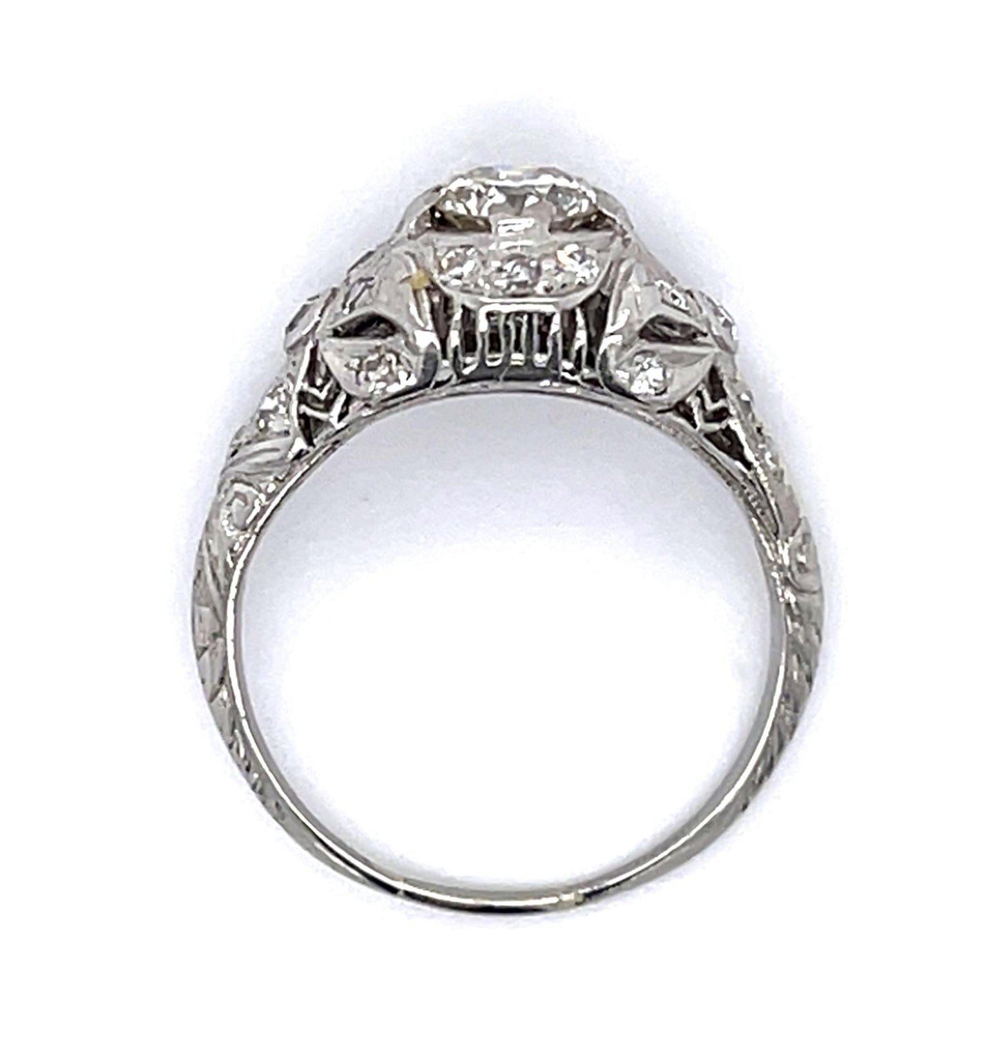 Art Deco .60ct Old European Diamond Platinum Ring (Antique 1920s) .30ct SD