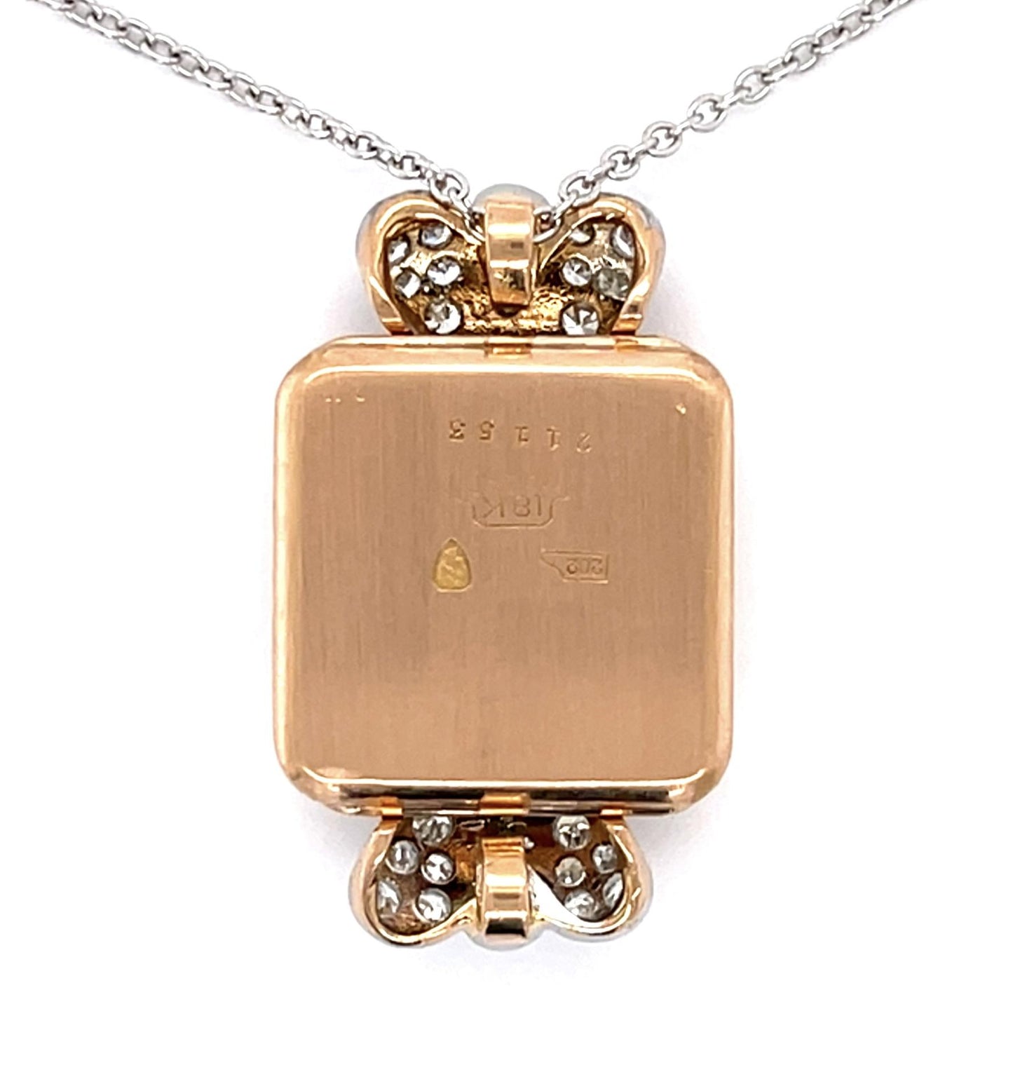 Retro .47ct J VS2 Old European Diamond 18K 2 Tone Pendant (Vintage 1940s) 1ct SD