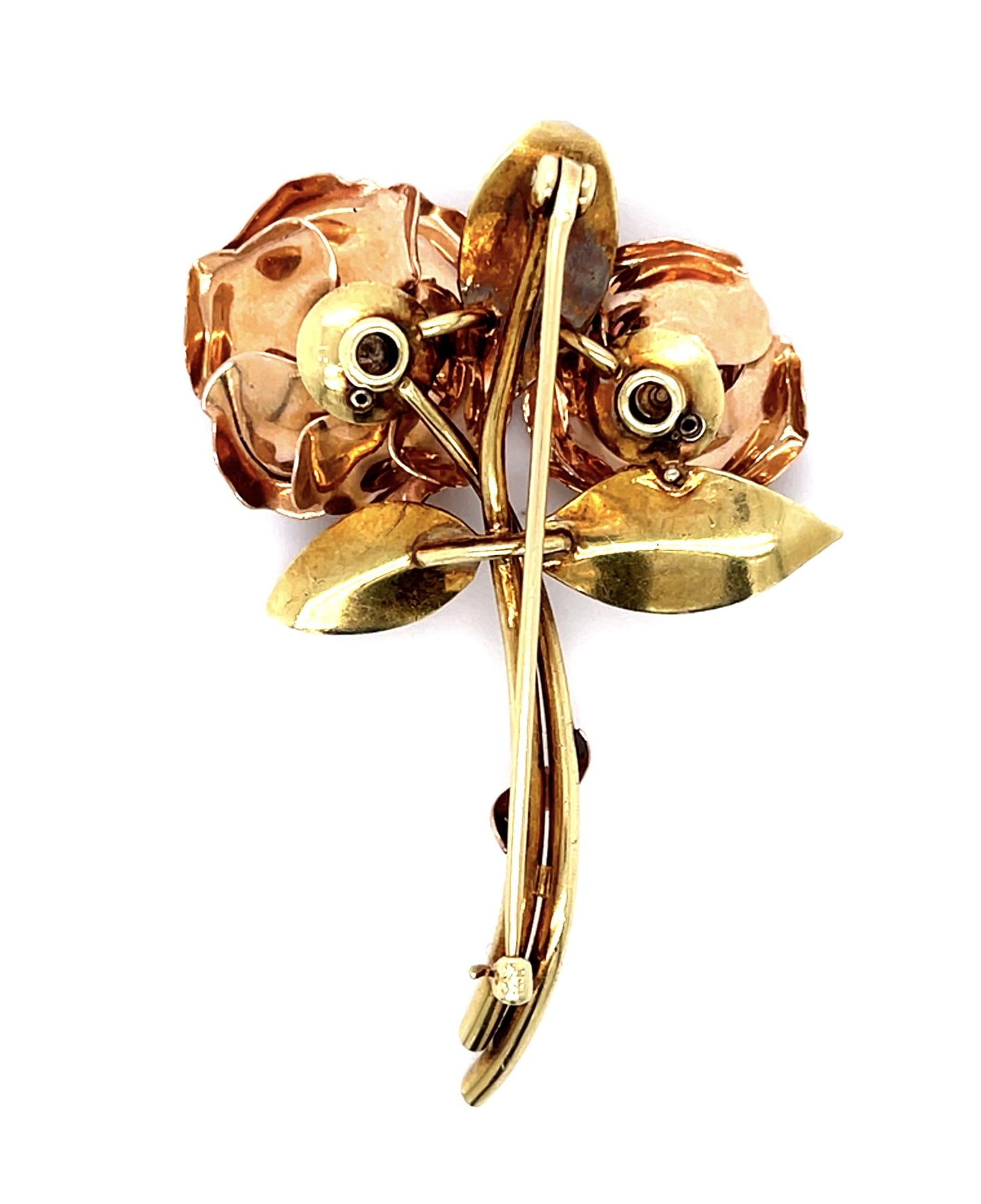 Tiffany & Co Retro Diamond 14KY Rose Brooch (Vintage 1940s) 2.25" 15.50g