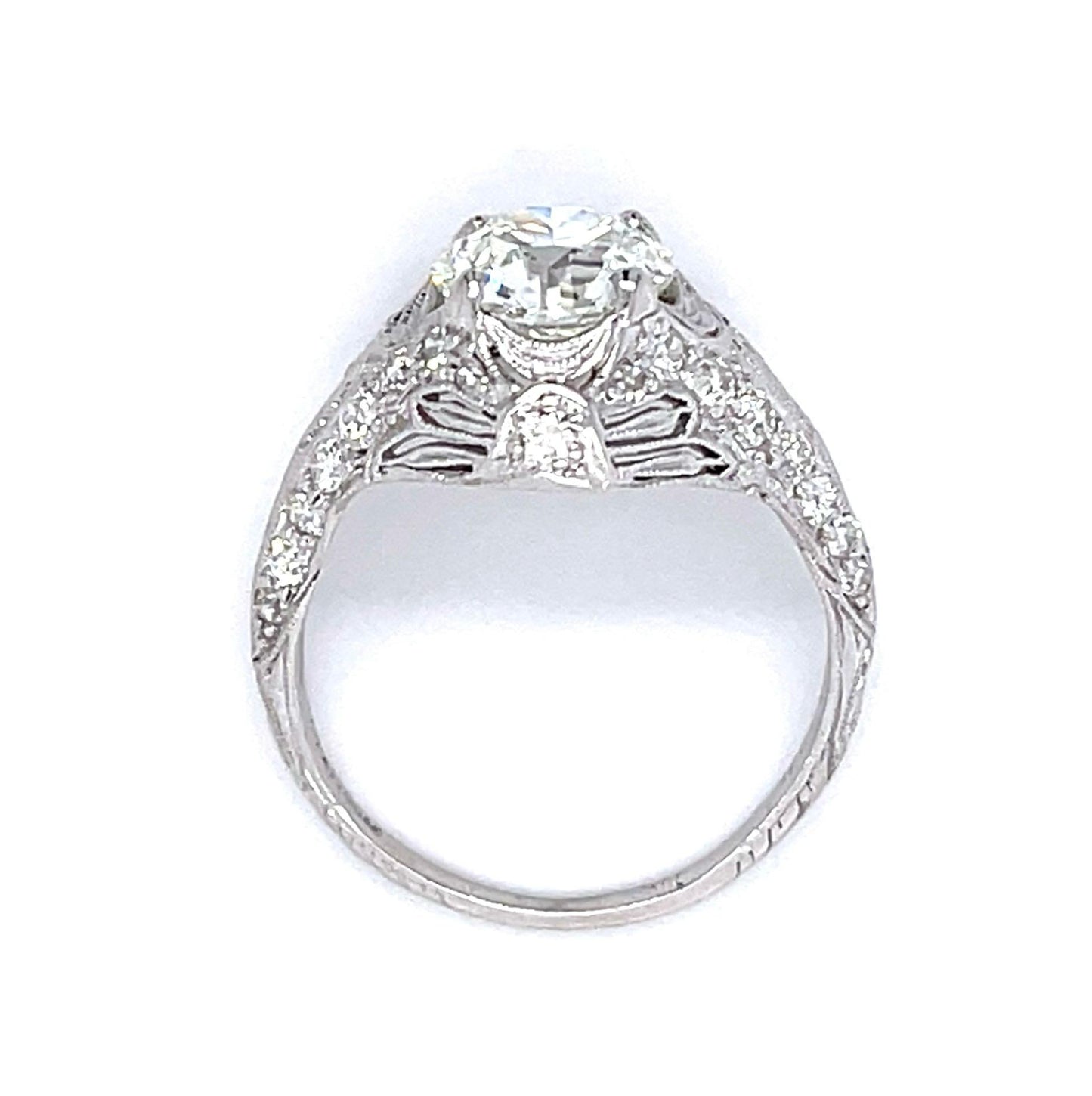 Original Art Deco 2.22ct I SI1 Old European Diamond Platinum Ring