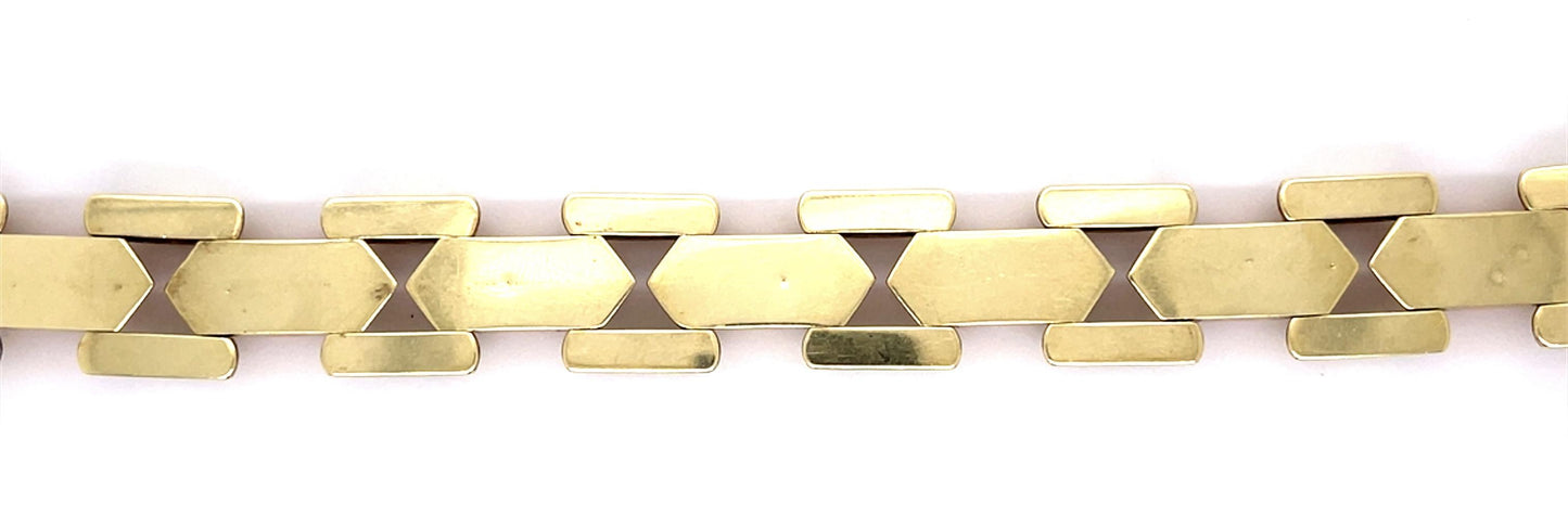 Original Retro 14KY 2 Tone Bracelet (Vintage 1940s) 28.02g 7.25"