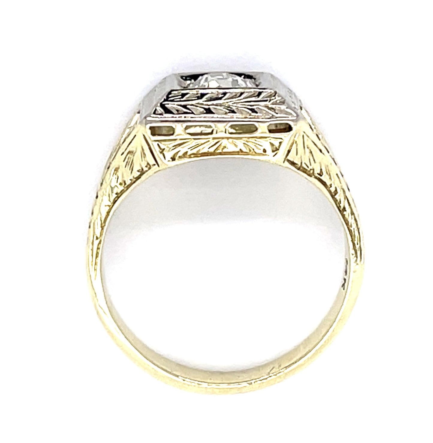 Original Art Deco .72ct Old Mine Diamond 14KY Ring (Vintage 1930s)