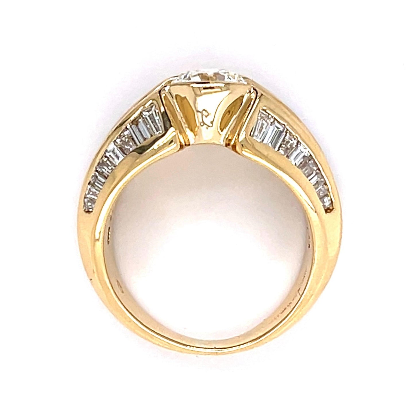 .96ct Round Diamond 18KY Ring 2.30ct SD 11.35g 6.50 Size