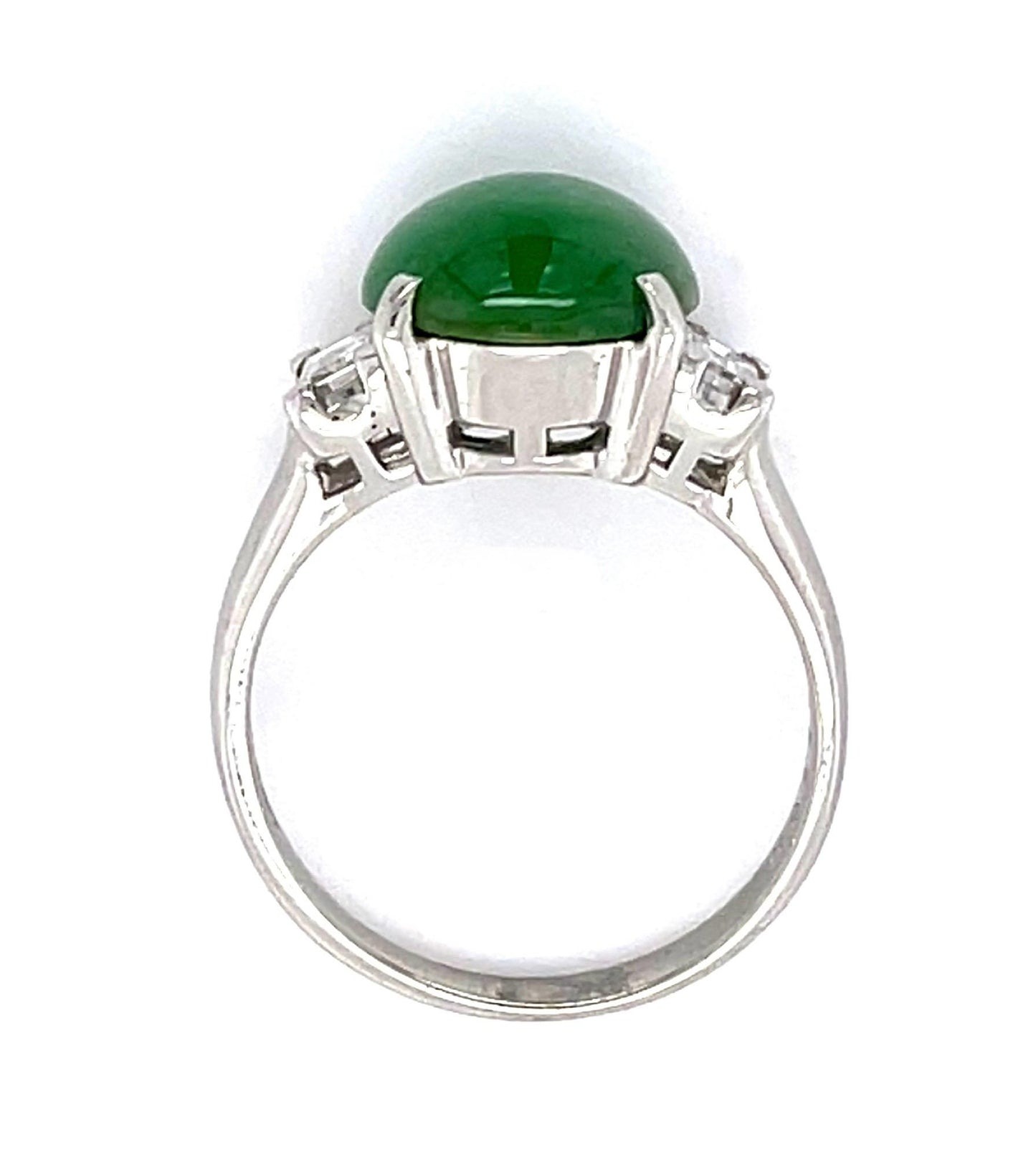 4.25ct Jade & 0.44ct Diamond Estate Ring Size 6