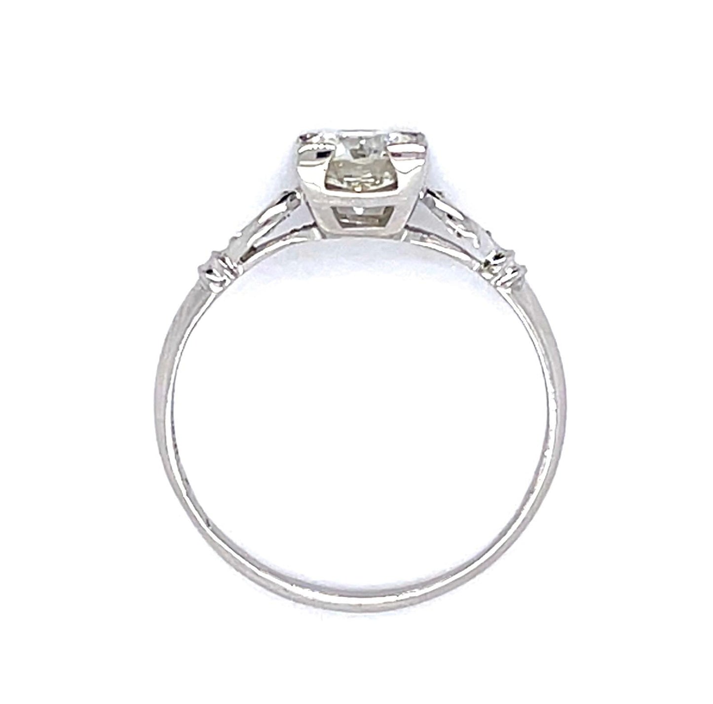 Art Deco .90ct K VS2 Dia PT Ring (Antique 1920s) .16ct SD 2.30g 7 Size