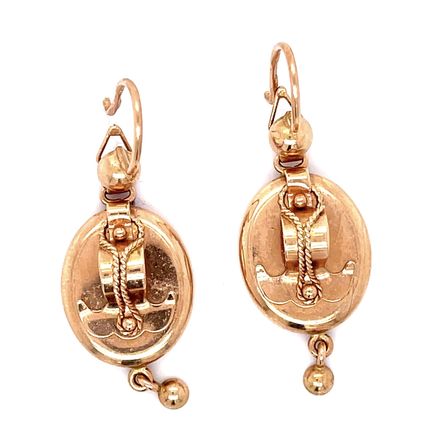 Russian 14K Rose Gold 5.88g Earrings 5.90g 1.75"