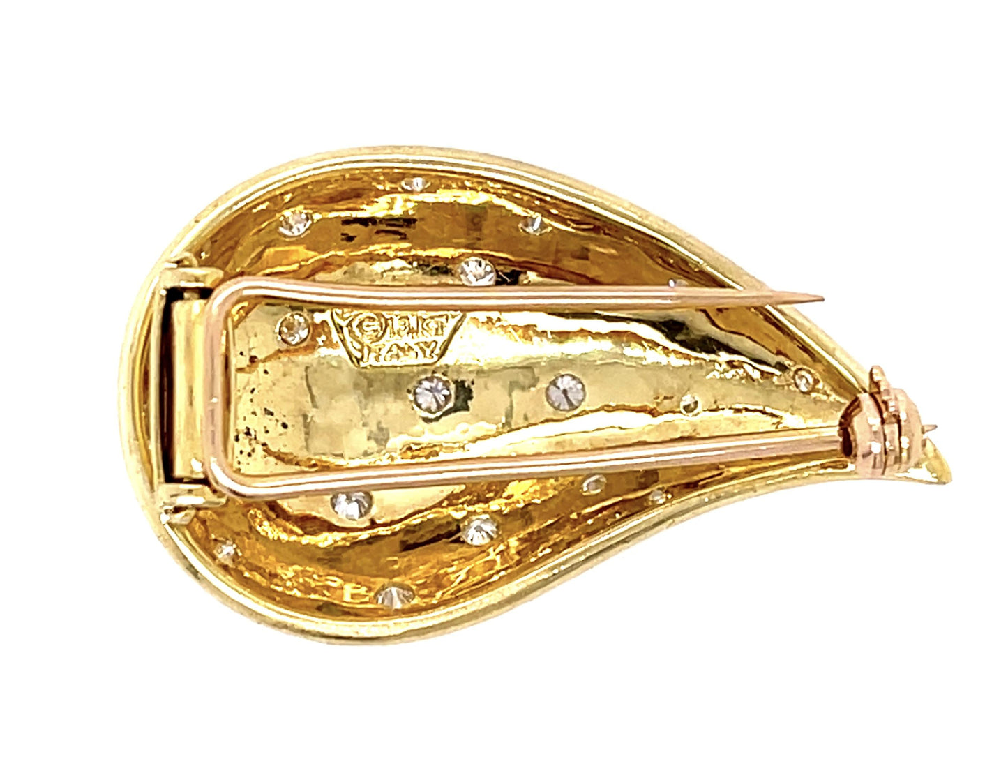 Tiffany & Co Italian .64ct (16 Diamonds) 18KY Brooch (Vintage 1980s)