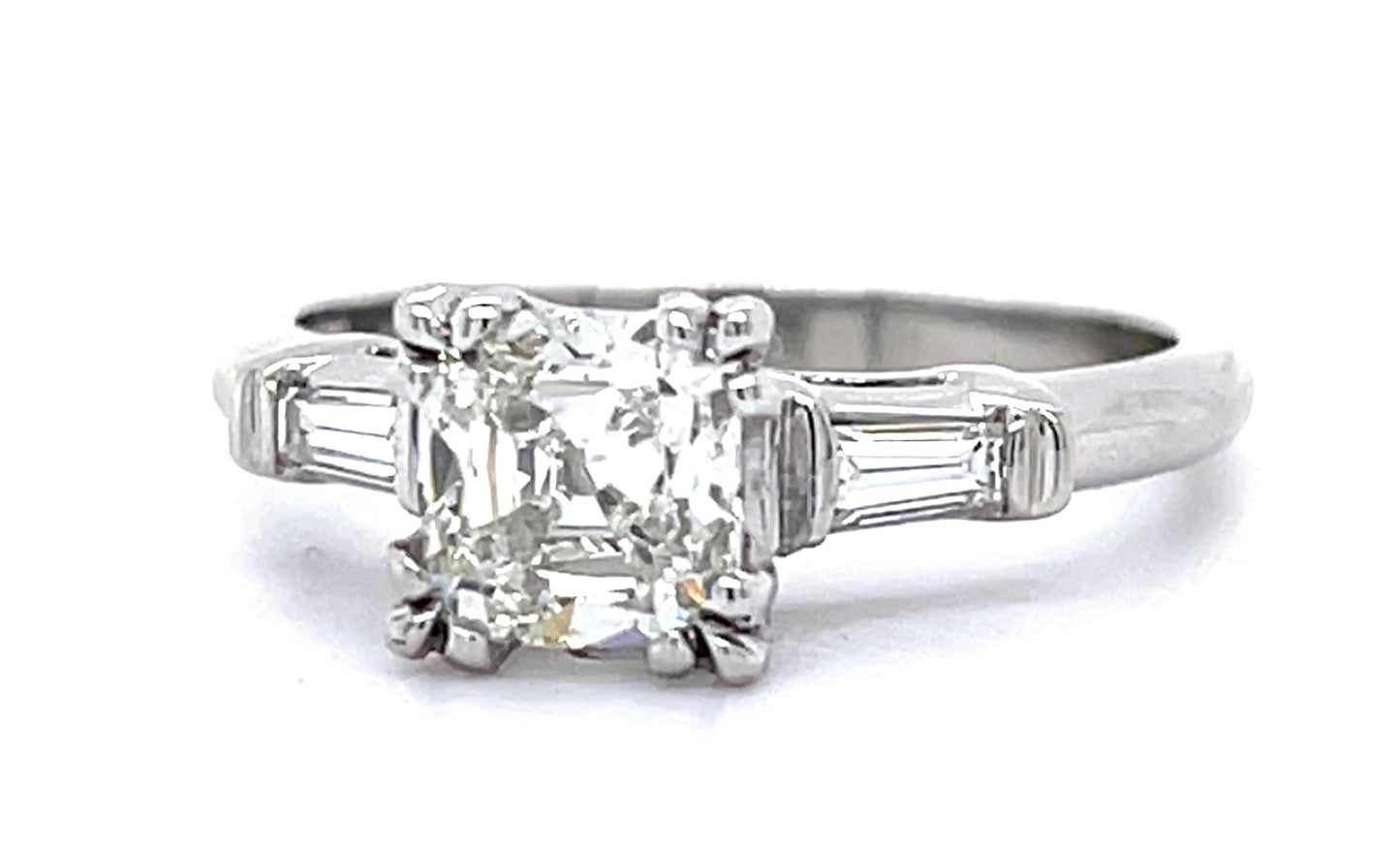 Art Deco 1.80ct G SI2 (No Cert) PT Ring (Vintage 1930s) .14ct SD