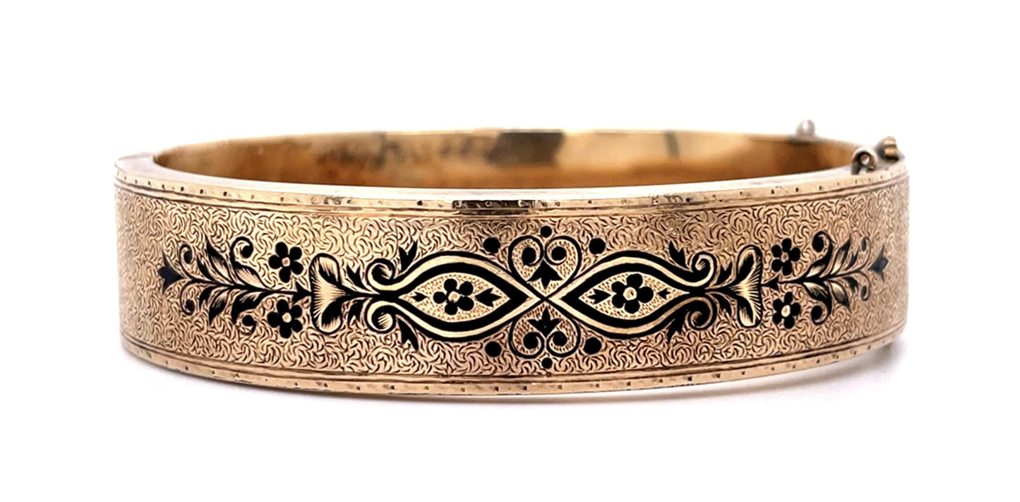 Original Victorian 14KY Bangle Bracelet (Antique 1880s)