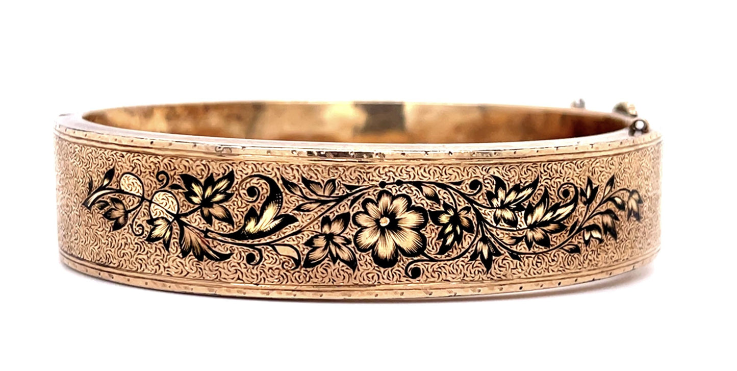Original Victorian 14KY Bangle Bracelet (Antique 1880s)