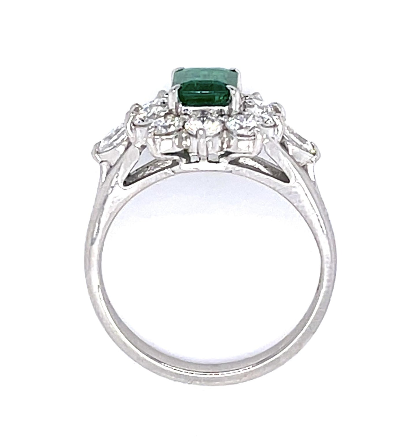 .64ct Emerald .94ct Diamond PT Ring (Estate 1970s)