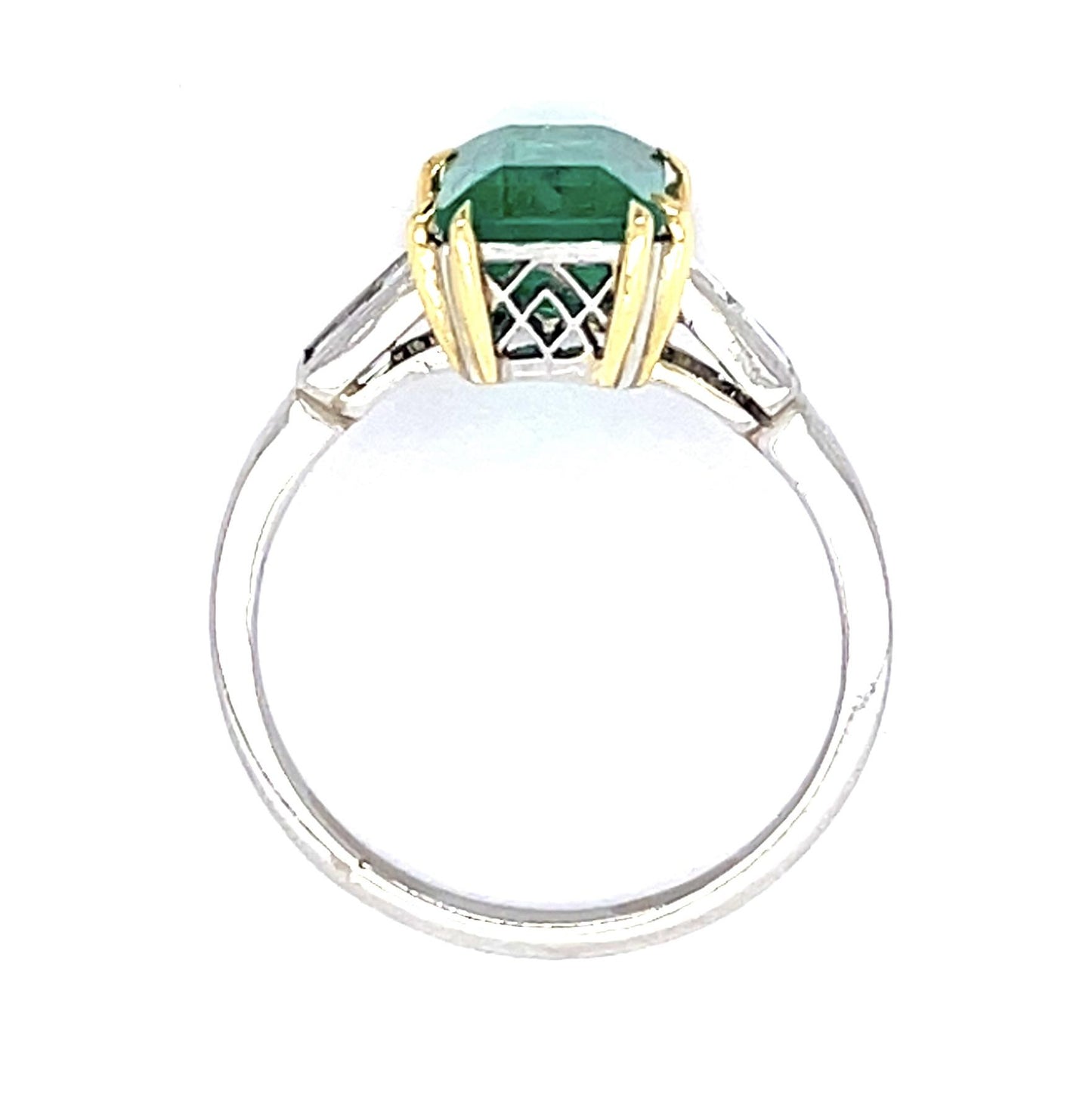 2.31ct Colombian Emerald (No Cert) .44ct Diamond PT Handmade Ring