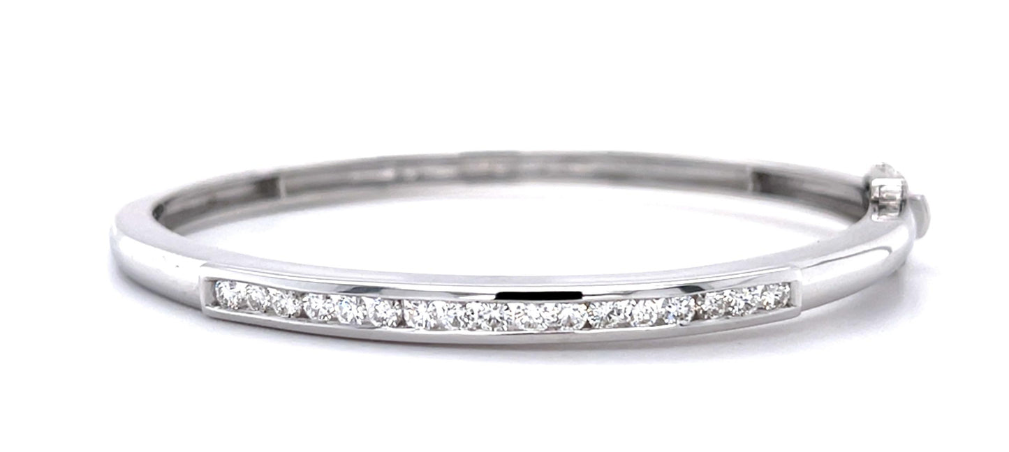 1.20ct Diamond 14KW Bangle Bracelet (Estate 1970s)
