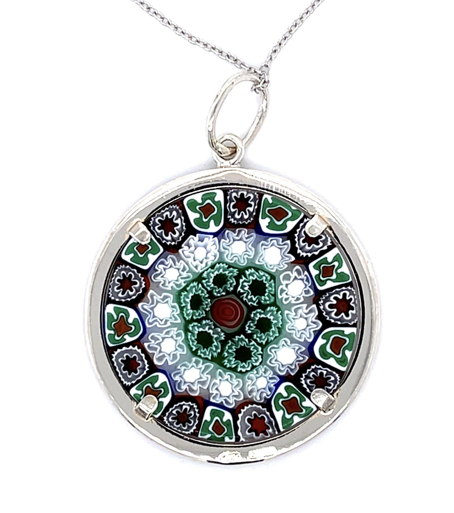 Millefiori Pattern 14KW Pendant (Vintage 1960s) 6.60g 16"