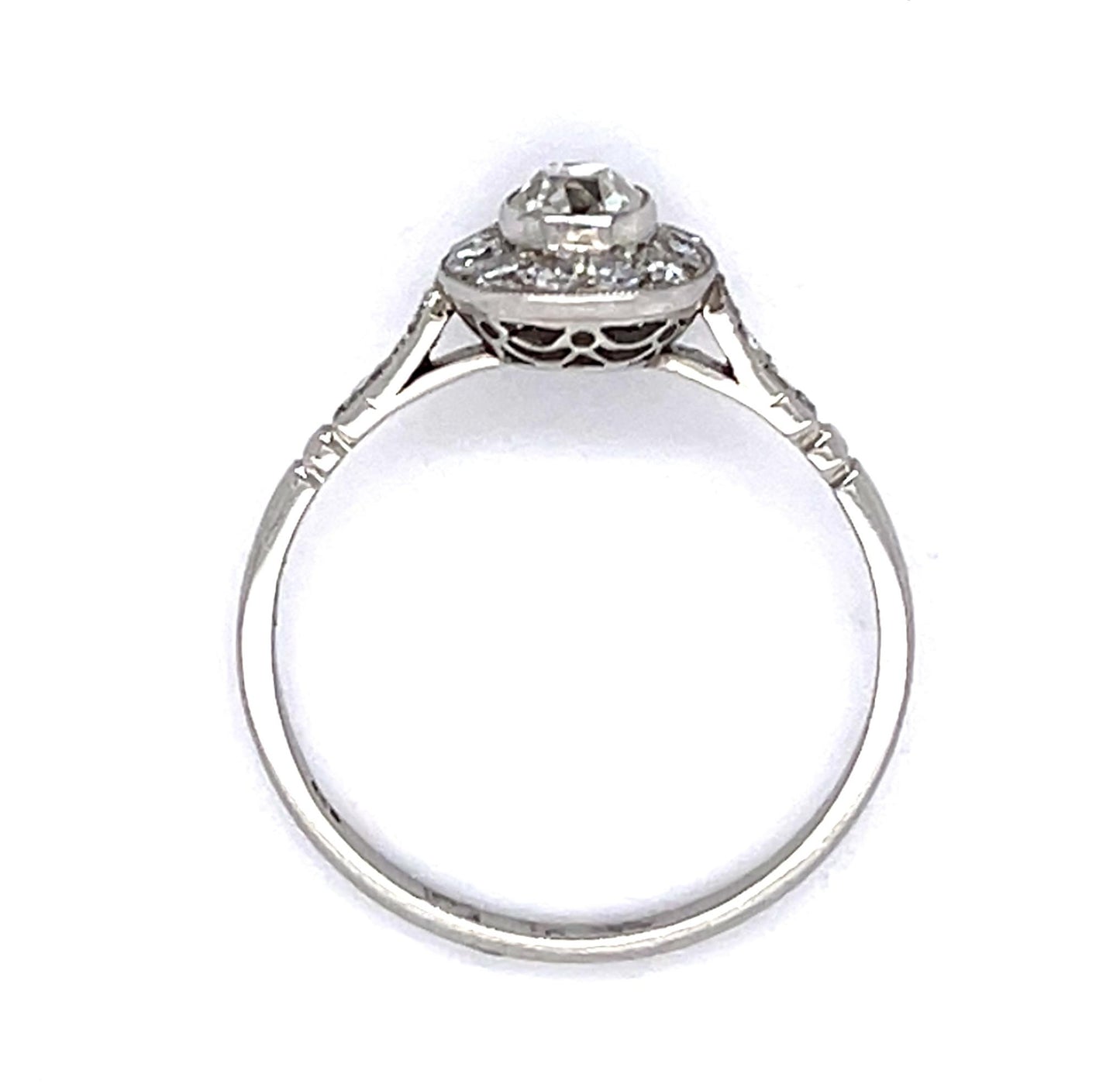 .42ct Old Mine Diamond PT Handmade Ring .50ct SD