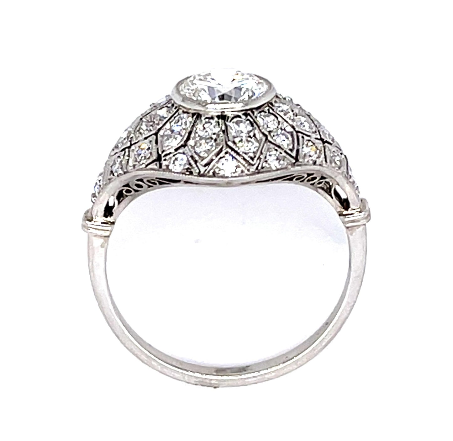1.16ct Round Diamond PT Handmade Ring