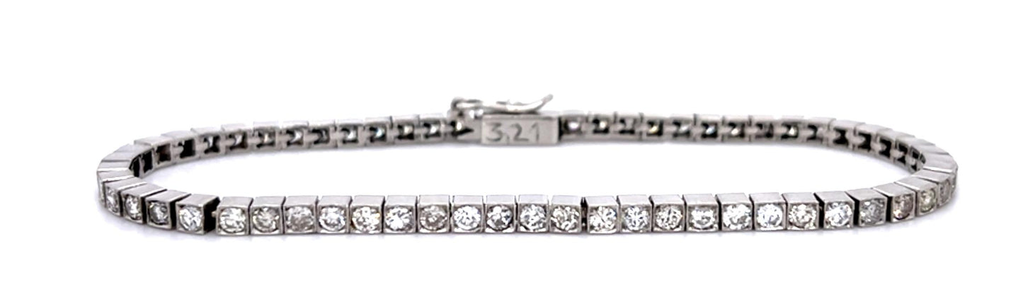 3.21ct Diamond Platinum Handmade Bracelet