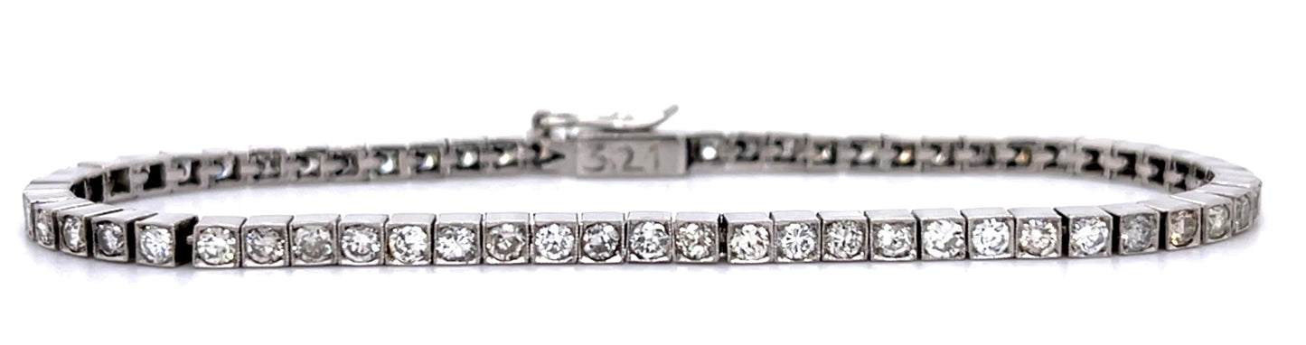3.21ct Diamond Platinum Handmade Bracelet