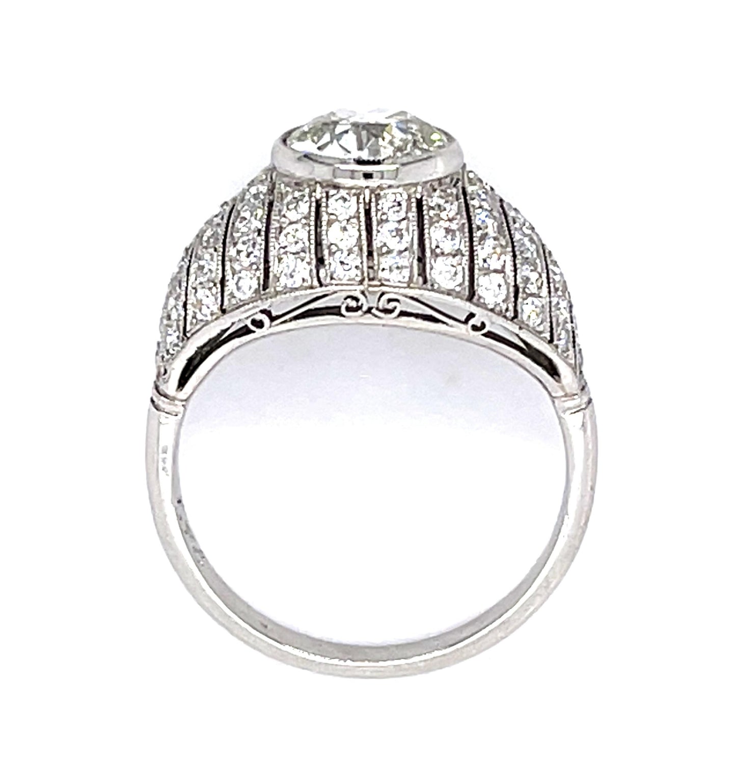 1.48ct Old European Diamond PT Handmade Ring .88ct SD