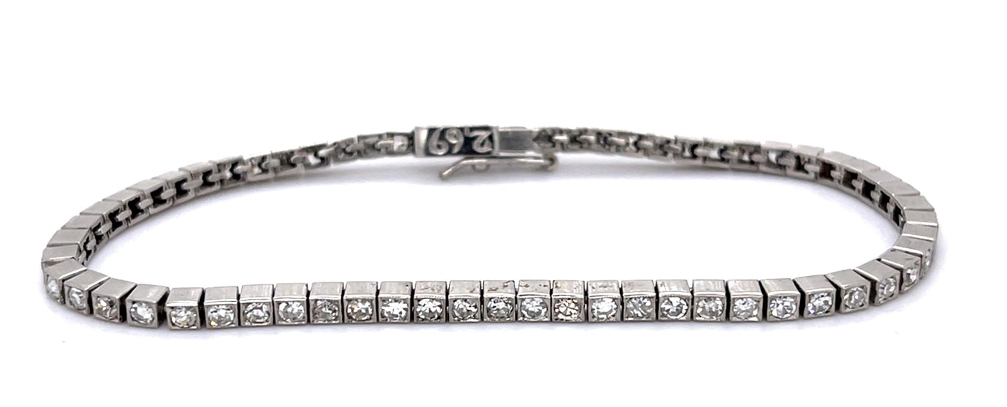2.69ct Single-cut Diamond PT Handmade Bracelet