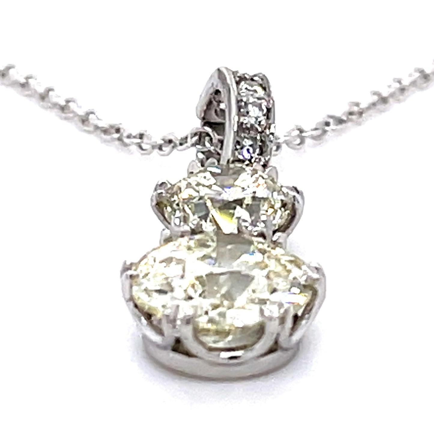 2ct Old European Diamond Center PT Handmade Pendant .90ct SD