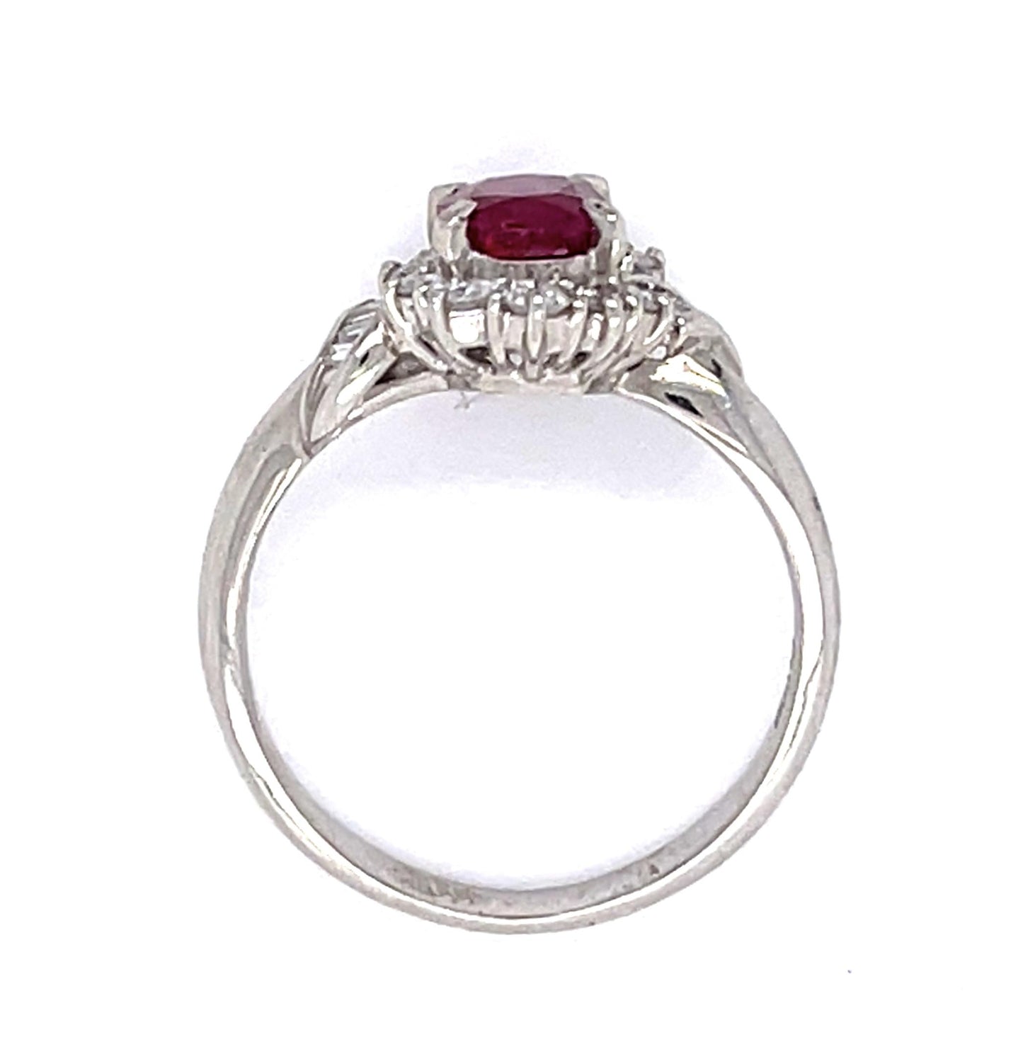PL Ruby & Diamond Ring 4.5gr 0.83ct(rby) 0.34ct twt(dia) Circa 1970s