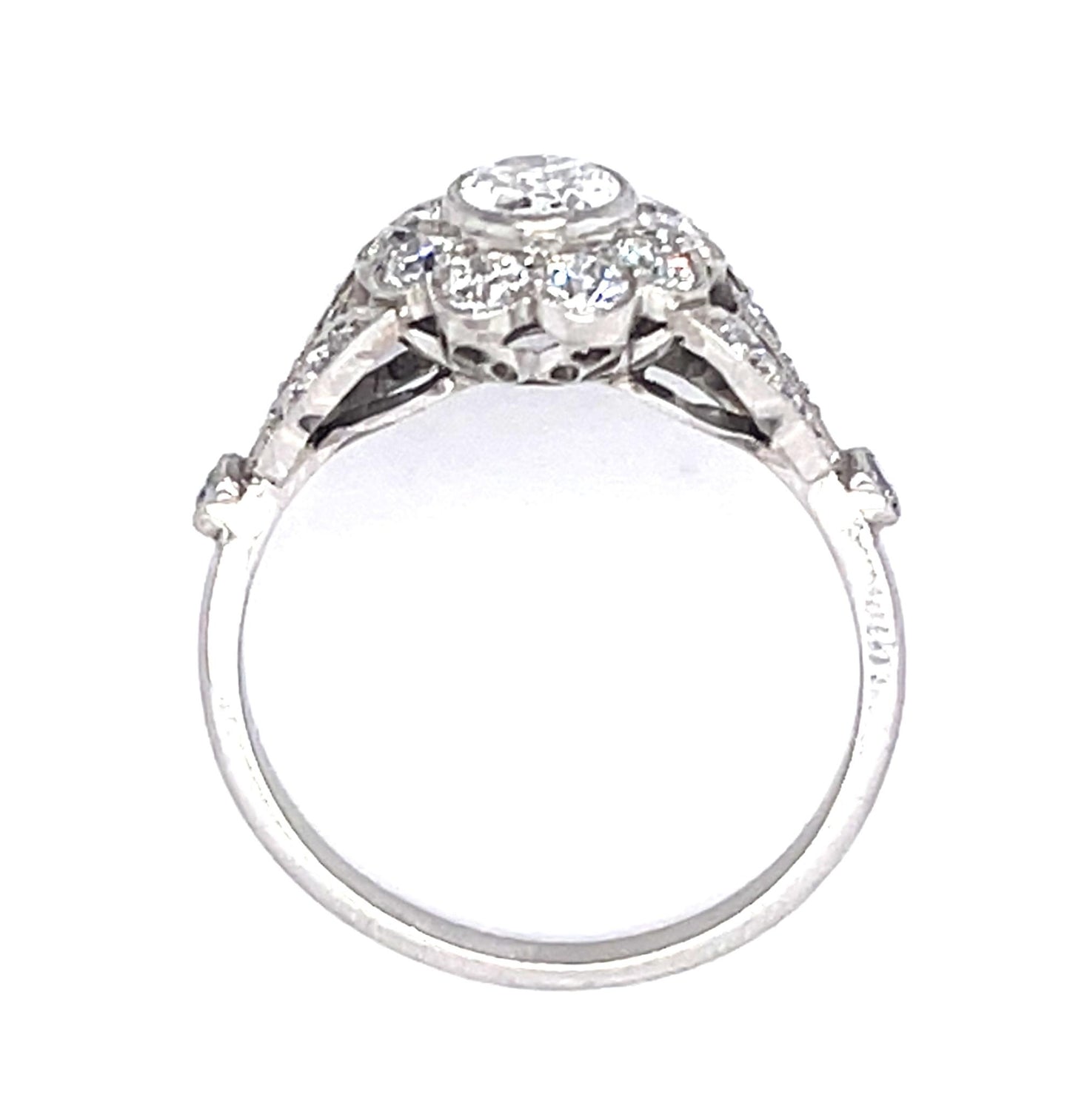 .53ct Antique Oval Diamond Platinum Handmade Ring .81ct SD