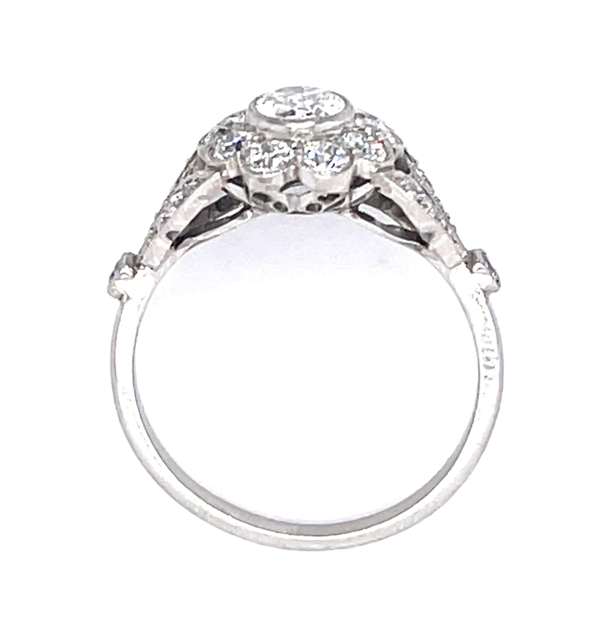 .53ct Antique Oval Diamond Platinum Handmade Ring .81ct SD