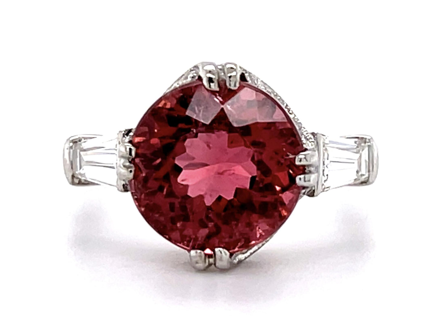 4.45ct Pink Tourmaline .84ct Diamond PT Ring